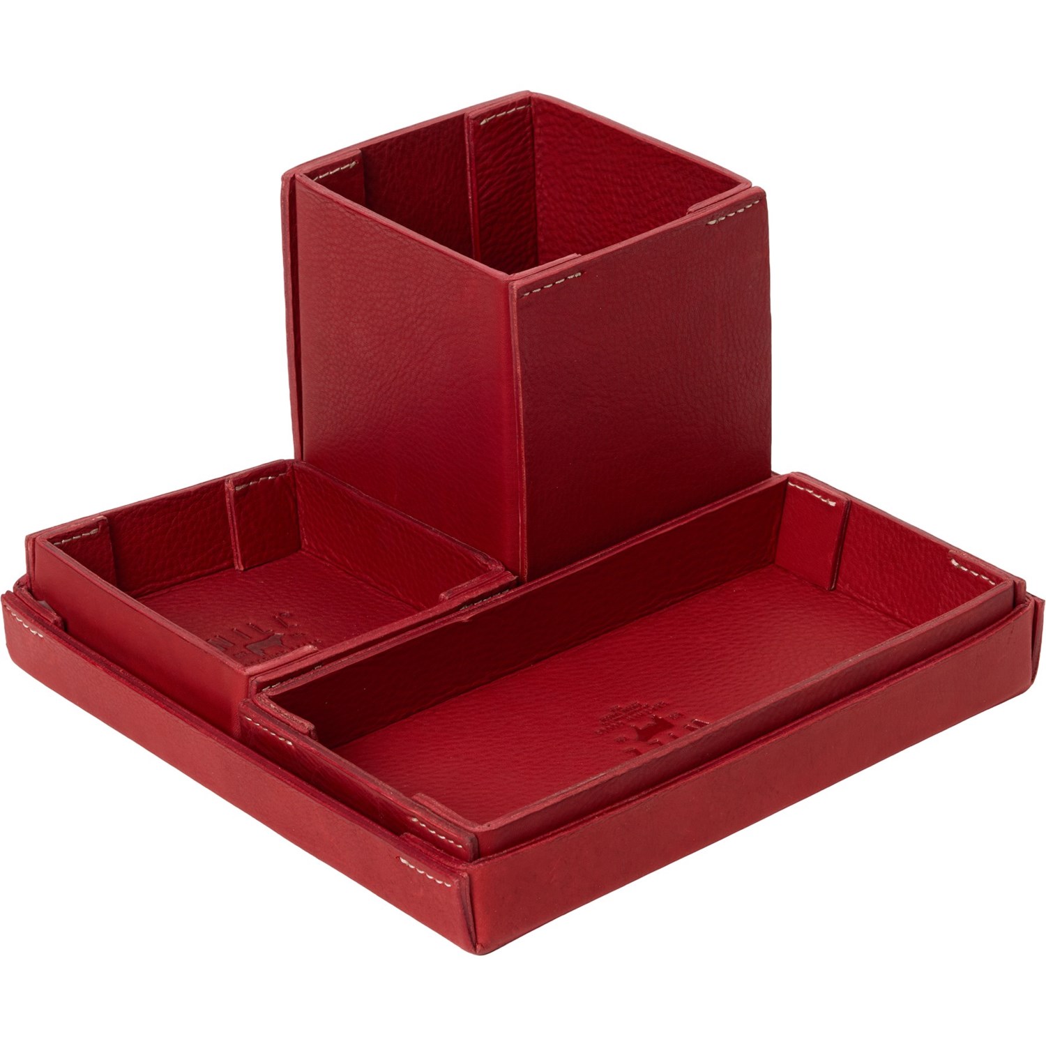 (取寄) デスク セット - レザー, 4ピース Will Leather Goods Desk Set - Leather, 4-Piece Red