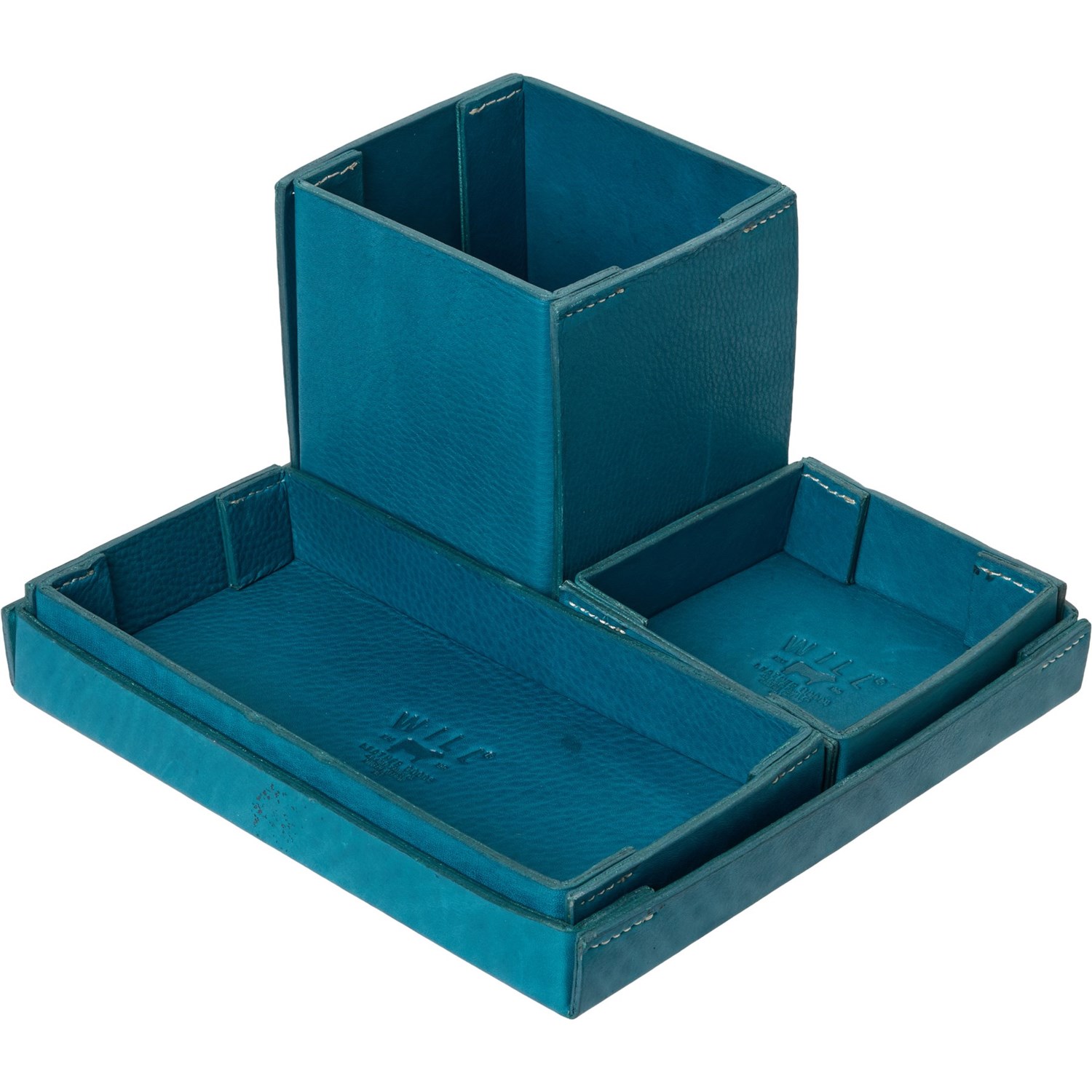 (取寄) デスク セット - レザー, 4ピース Will Leather Goods Desk Set - Leather, 4-Piece Blue