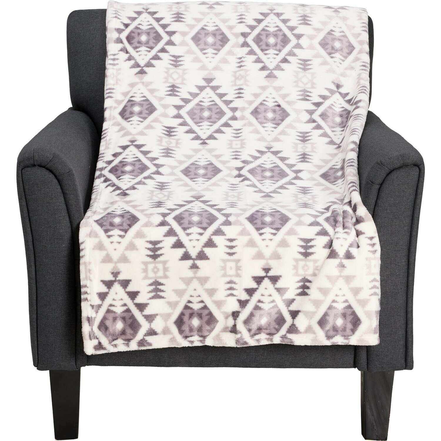 (取寄) プリンテッド ベルネット プラッシュ スロー ブランケット - 50x70インチ, 400 gsm Boston Traders Printed Velvet Plush Throw Blanket - 50x70”, 400 gsm Aztec Print