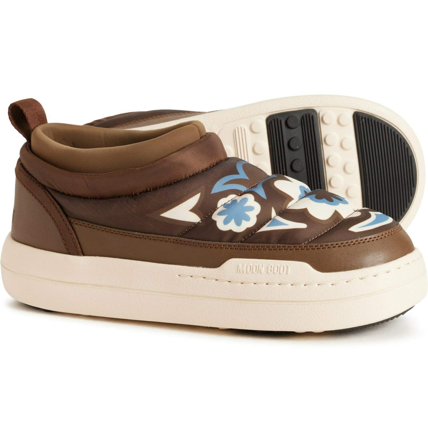 (取寄) レディース パーク ソフト フラワー スニーカー MOON BOOTS women Park Soft Flower Sneakers (For Women) Brown/Elephant Grey