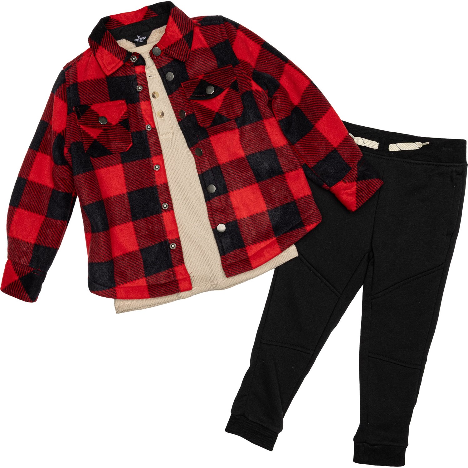 (取寄) エディーバウアー リトル ボーイズ ヘンリー シャツ, ジョガーズ アンド シャケット セット - ..