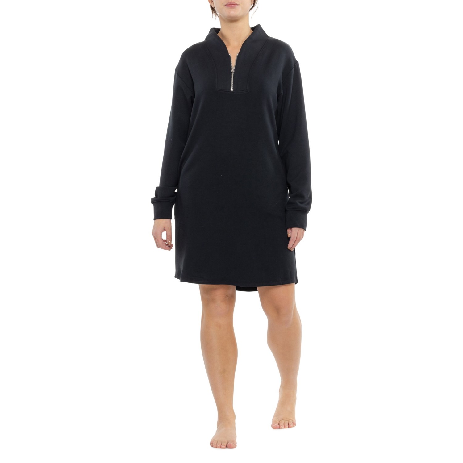 (取寄) チュニック ラウンジャー - ジップ ネック, ロング スリーブ Softies Dreamtech Tunic Lounger - Zip Neck, Long Sleeve Black