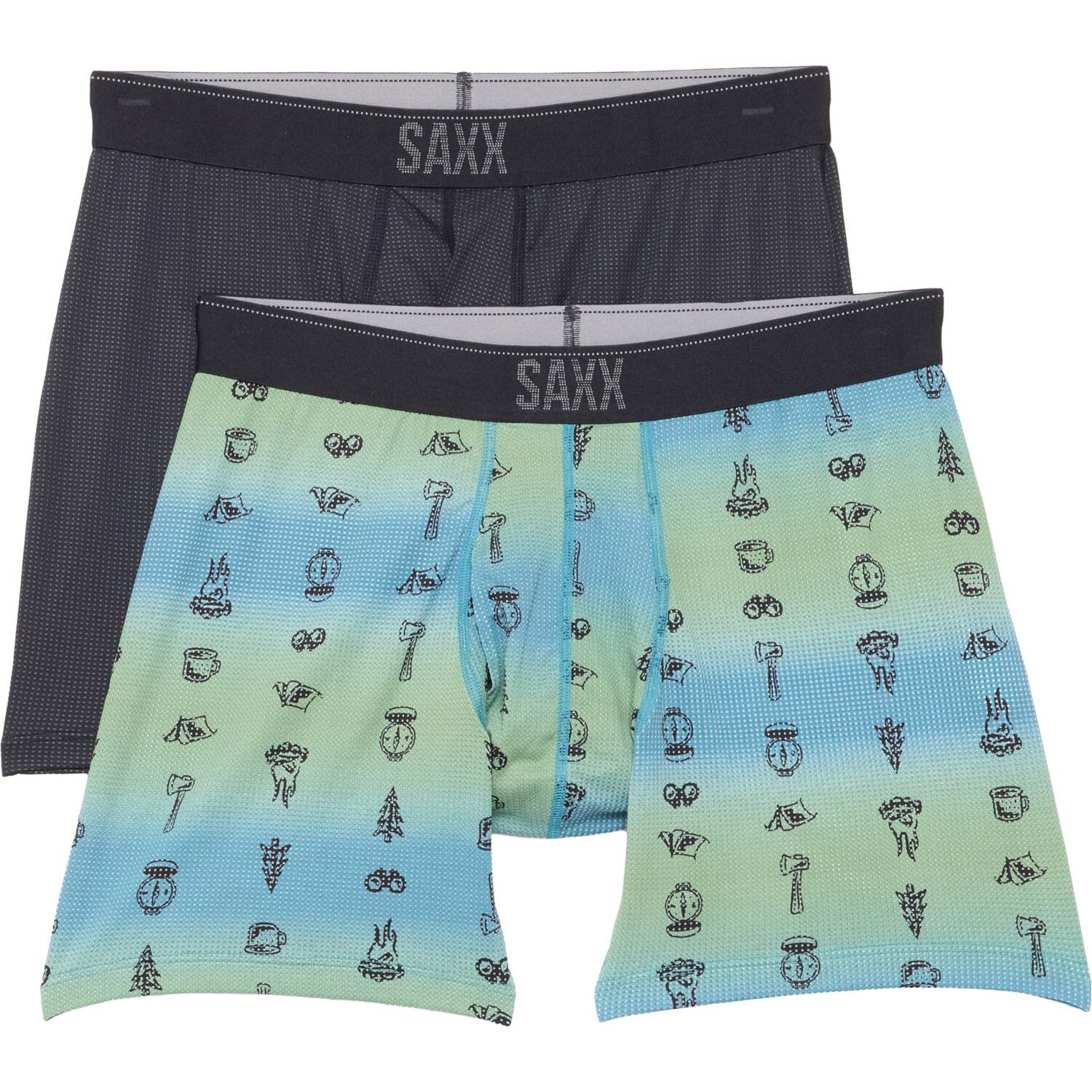(取寄) サックス クエスト クイック-ドライ メッシュ ボクサー ブリーフ - 2-パック SAXX Quest Quick-Dry Mesh Boxer Briefs - 2-Pack Multi
