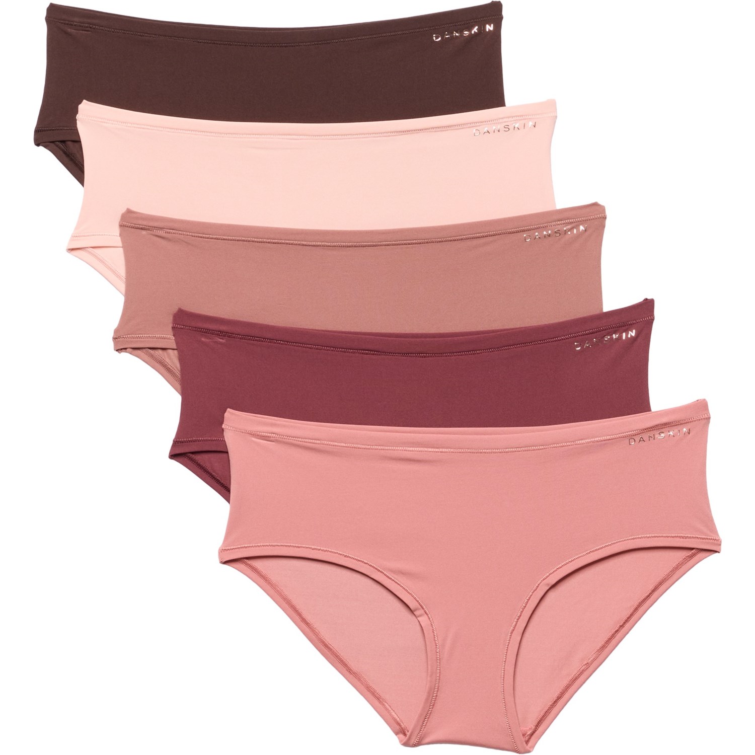 (取寄) ダンスキン ライトウェイト ノーショー パンティ - 5-パック, ヒップスター Danskin Lightweight No-Show Panties - 5-Pack, Hipster Scorched Petal/Mauve Clay/Honey Nectar/Cedar Blush