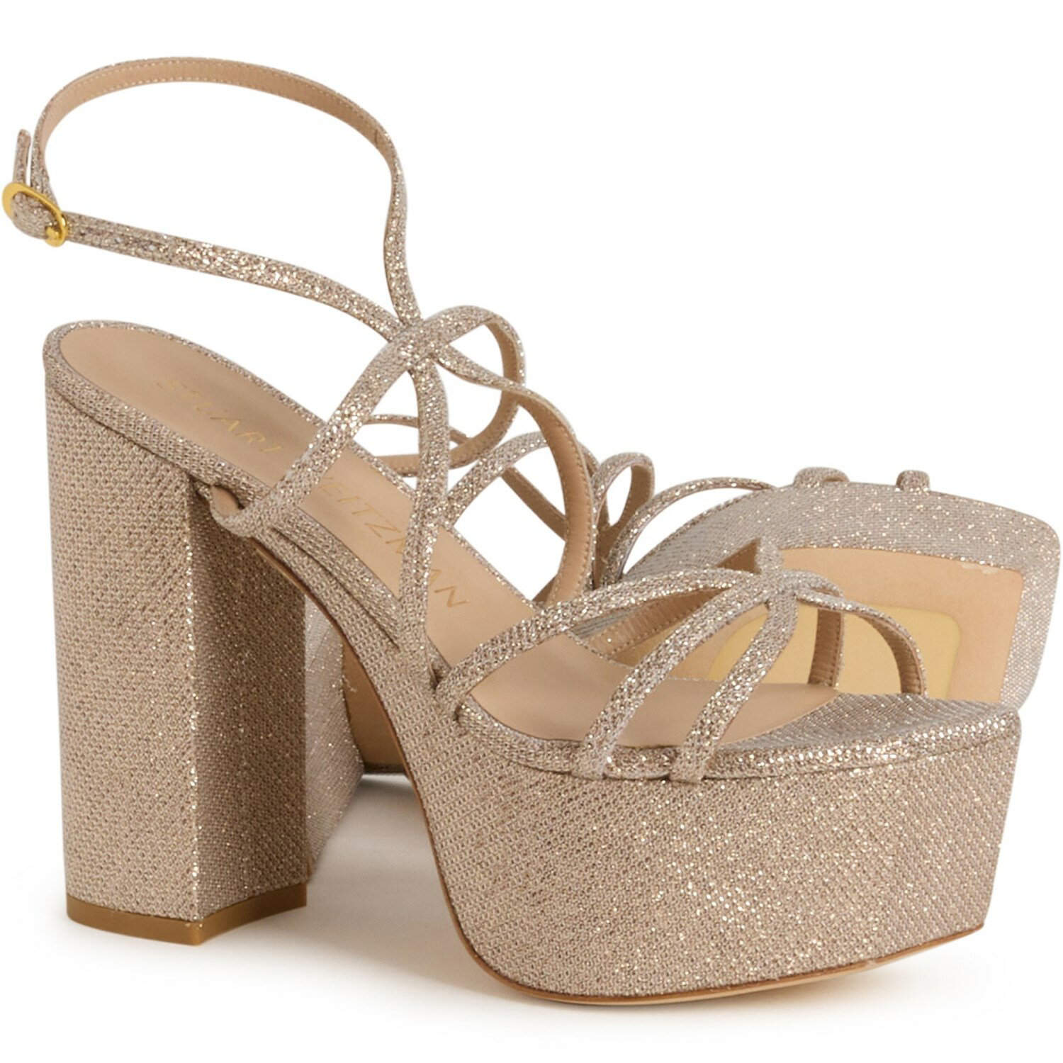 (取寄) スチュアート ワイツマン レディース メイド イン スペイン ベアリーゼア プラットフォーム サンダル Stuart Weitzman women Made in Spain BarelyThere SQHI Platform Sandals (For Women) Poudre