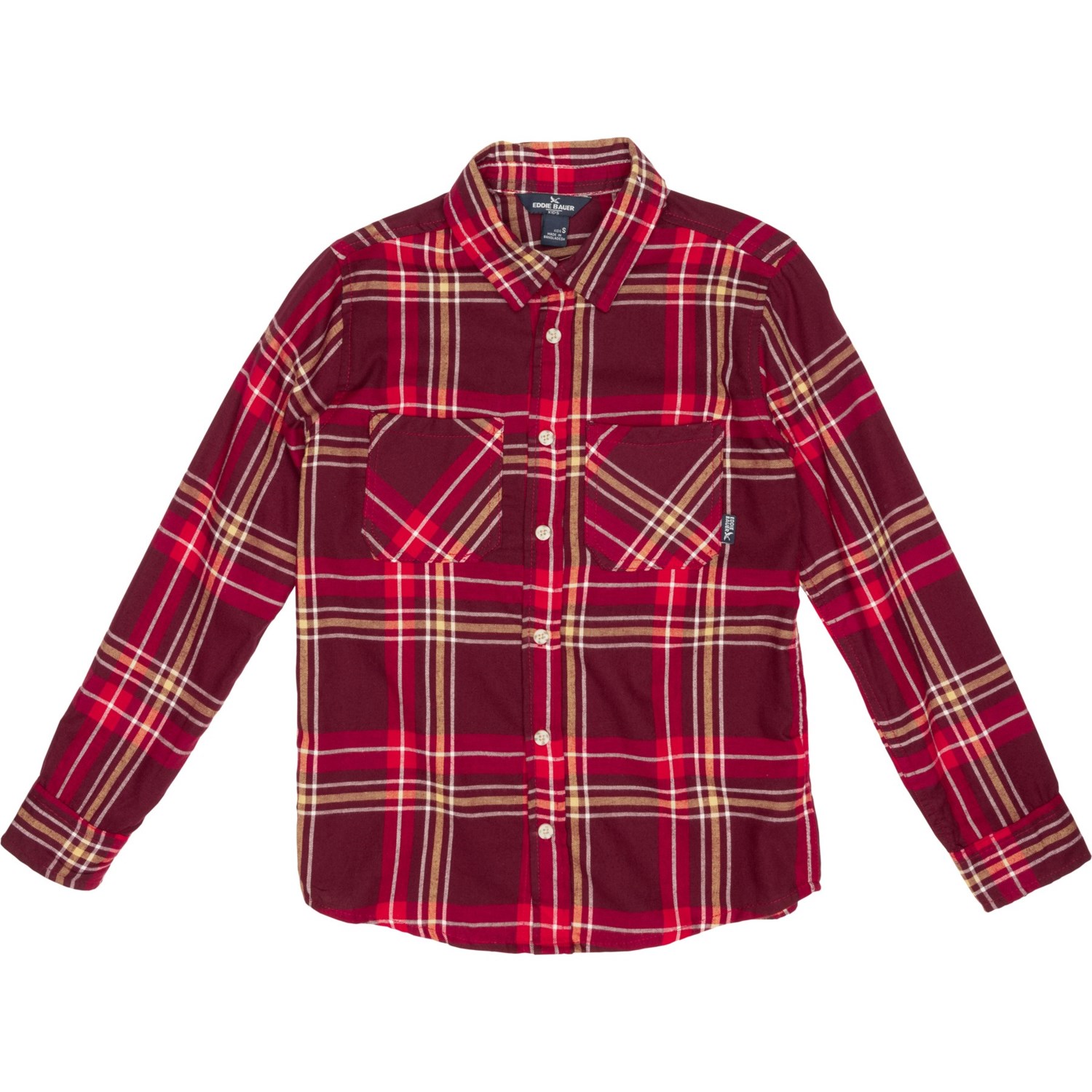 (取寄) エディーバウアー ビッグ ボーイズ フランネル シャツ - ロング スリーブ Eddie Bauer Big Boys Flannel Shirt - Long Sleeve Brick Red
