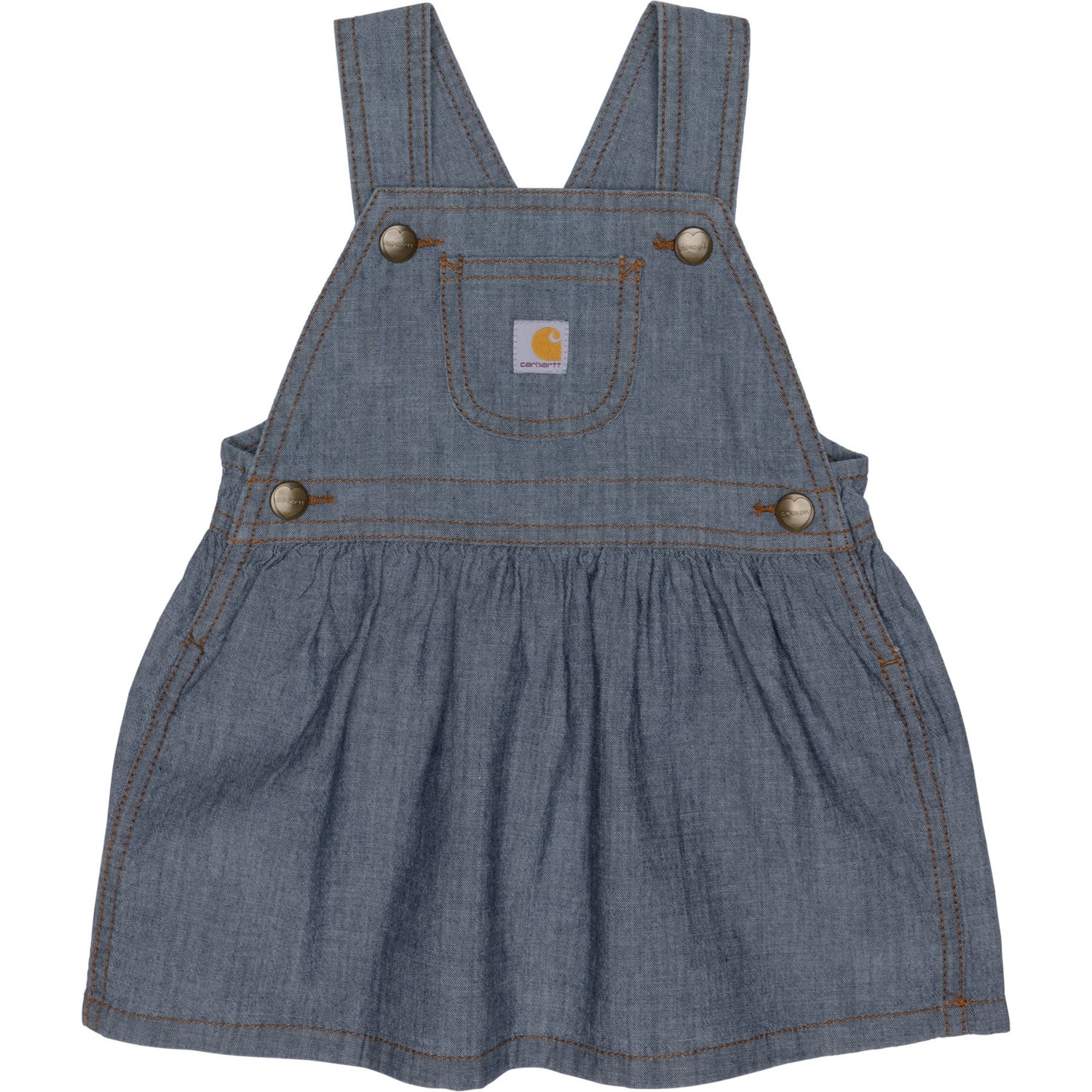(取寄) カーハート トドラー ガールズ シャンブレー デニム ジャンパー - スリーブレス Carhartt Toddler Girls CY9711 Chambray Denim Jumper - Sleeveless Med Wsh Dn