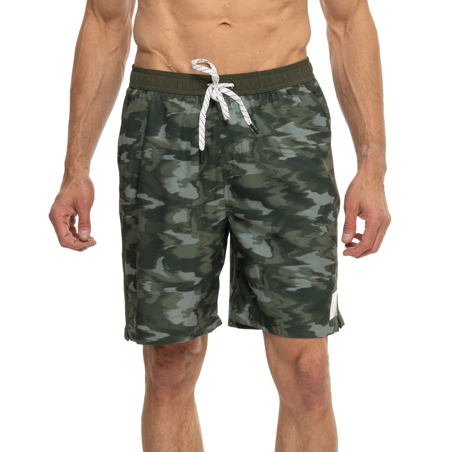(取寄) エディーバウアー ストレッチ コンフォート カモ ボレー ショーツ - Upf 50 Eddie Bauer Stretch Comfort Camo Volley Shorts - UPF 50 Dk. Loden