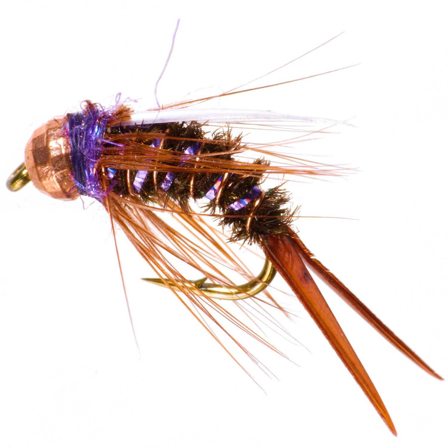 (取寄) リオ ホロ プリンス タングステン ビーズヘッド ニンフ フライ - ダズン RIO Holo Prince Tungsten Beadhead Nymph Fly - Dozen Purple