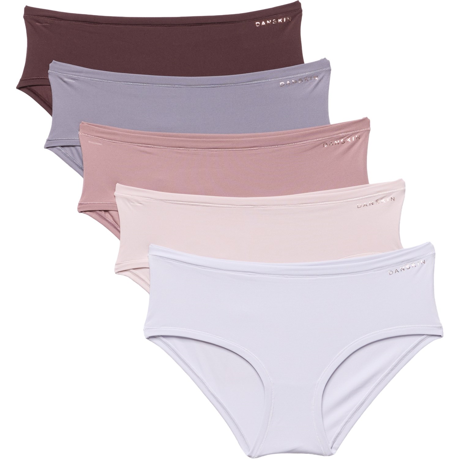 (取寄) ダンスキン ライトウェイト ノーショー パンティ - 5-パック, ヒップスター Danskin Lightweight No-Show Panties - 5-Pack, Hipster Sainted Wood/Slate Dusk/Soft Clouds/Mocha Salt/Blu