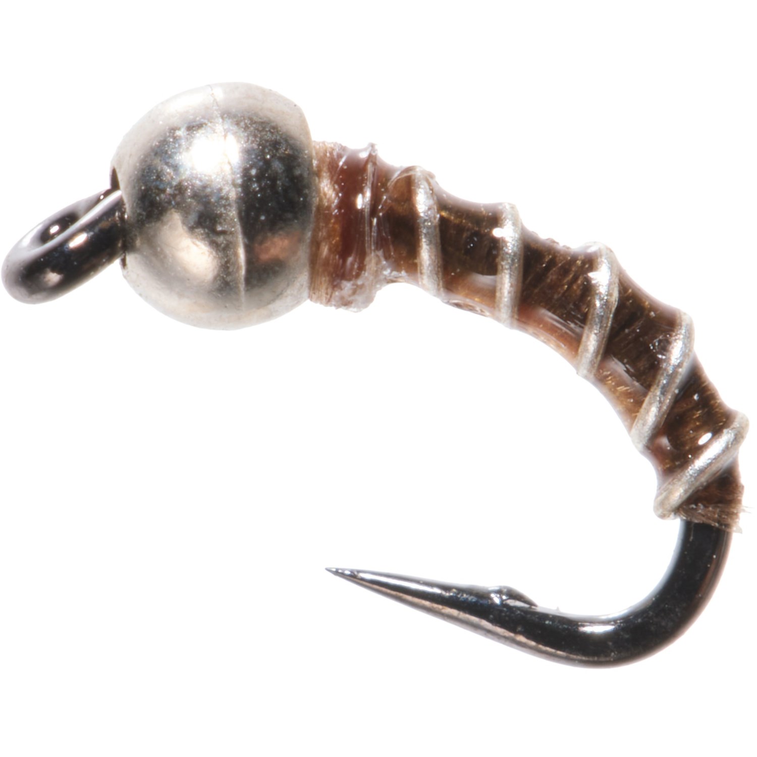 (取寄) モンタナフライカンパニー タングステン ゼブラ ミッジ ニンフ フライ - ダズン Montana Fly Company Tungsten Zebra Midge Nymph Fly - Dozen Brown