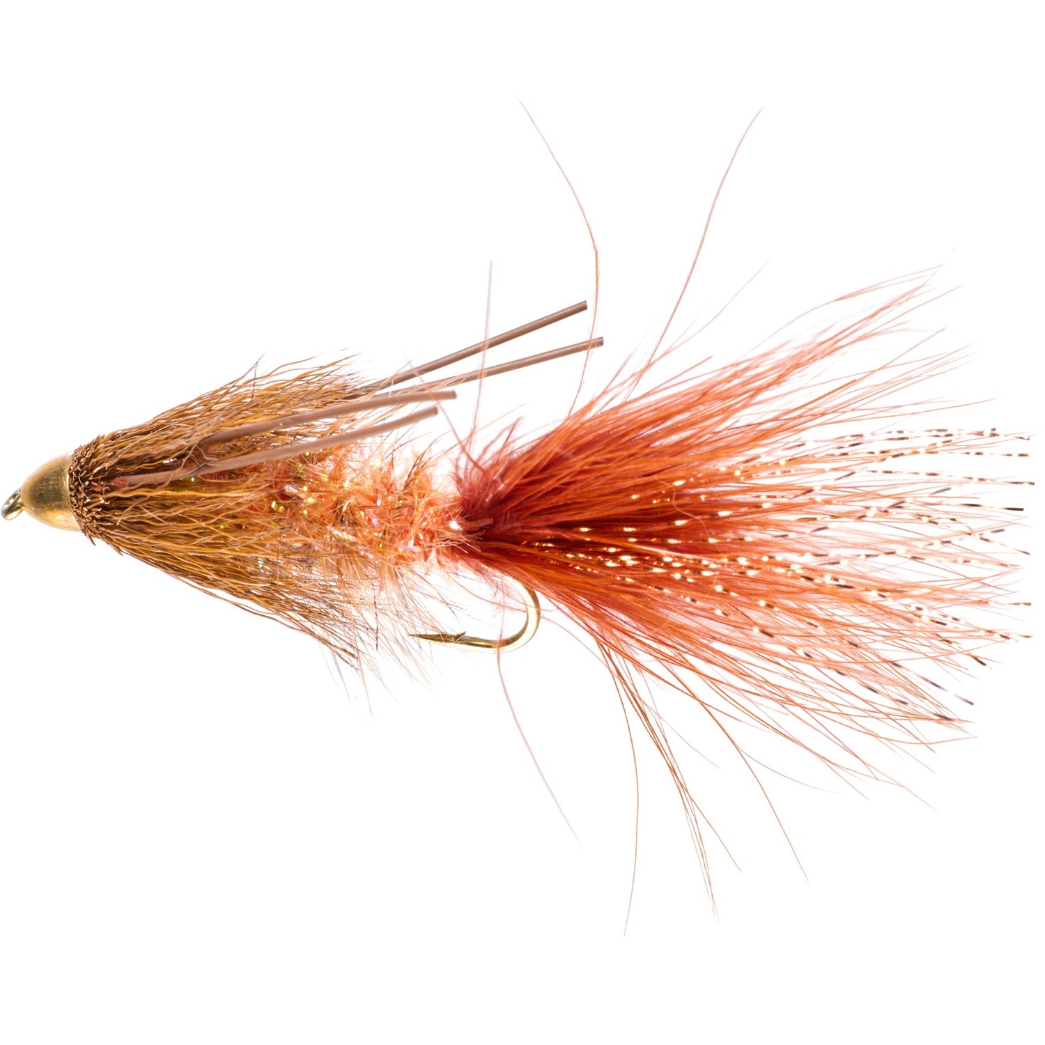 (取寄) リオ コーンヘッド ボウ リバー バガー ニンフ フライ - ダズン RIO Conehead Bow River Bugger Nymph Fly - Dozen Rusty Brown