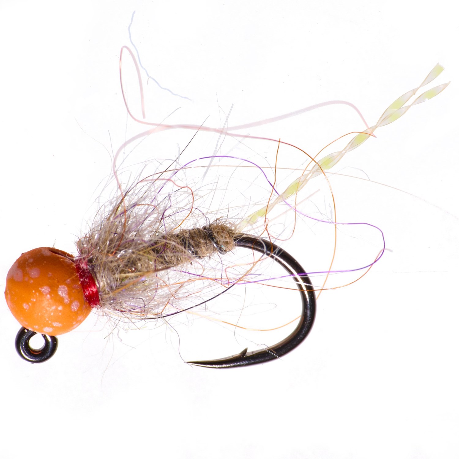 (取寄) モンタナフライカンパニー ジグ スパイシー スクアレル ニンフ フライ - ダズン Montana Fly Company Jig Spicy Squirrel Nymph Fly - Dozen Matte Orange