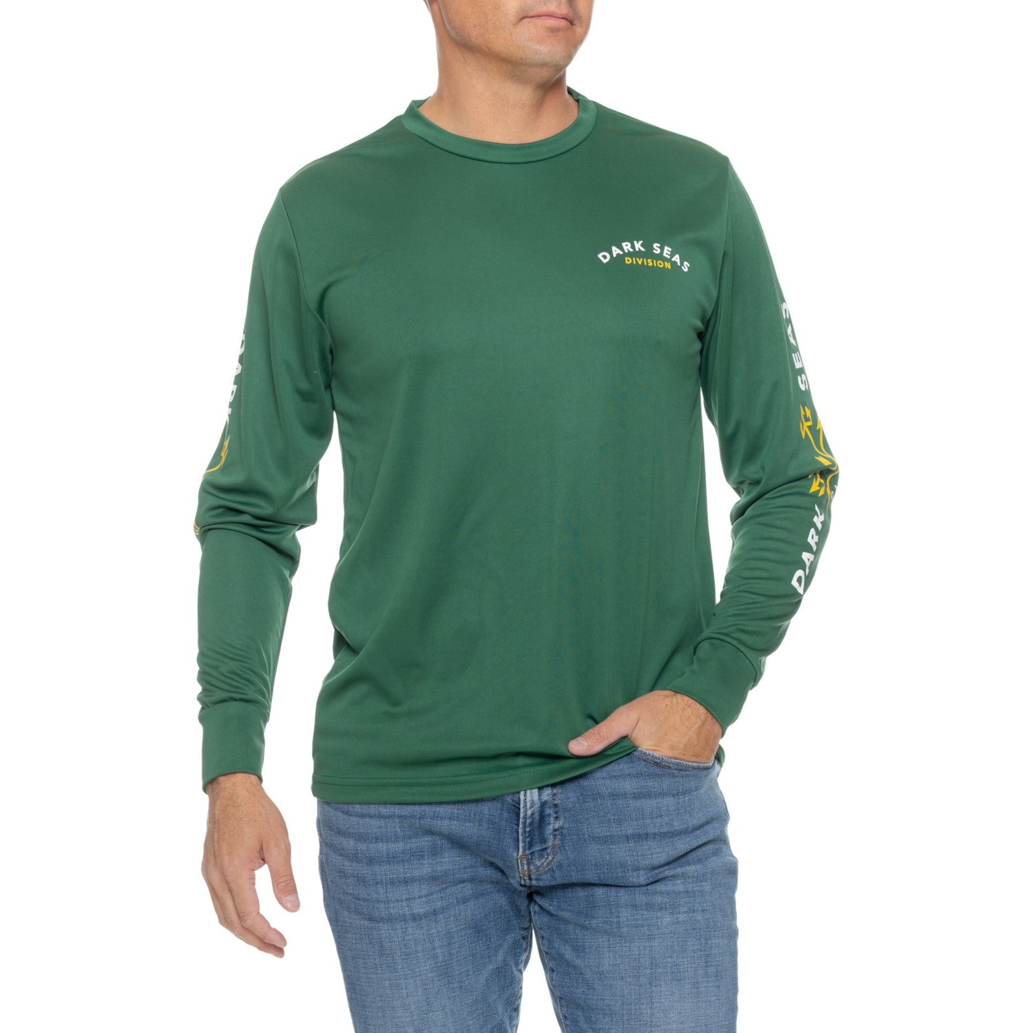 (取寄) ダークシーズ ヘッドマスター サン T-シャツ - Upf 50以上, ロング スリーブ DARK SEAS Headmaster Sun T-Shirt - UPF 50+, Long Sleeve Forest Green