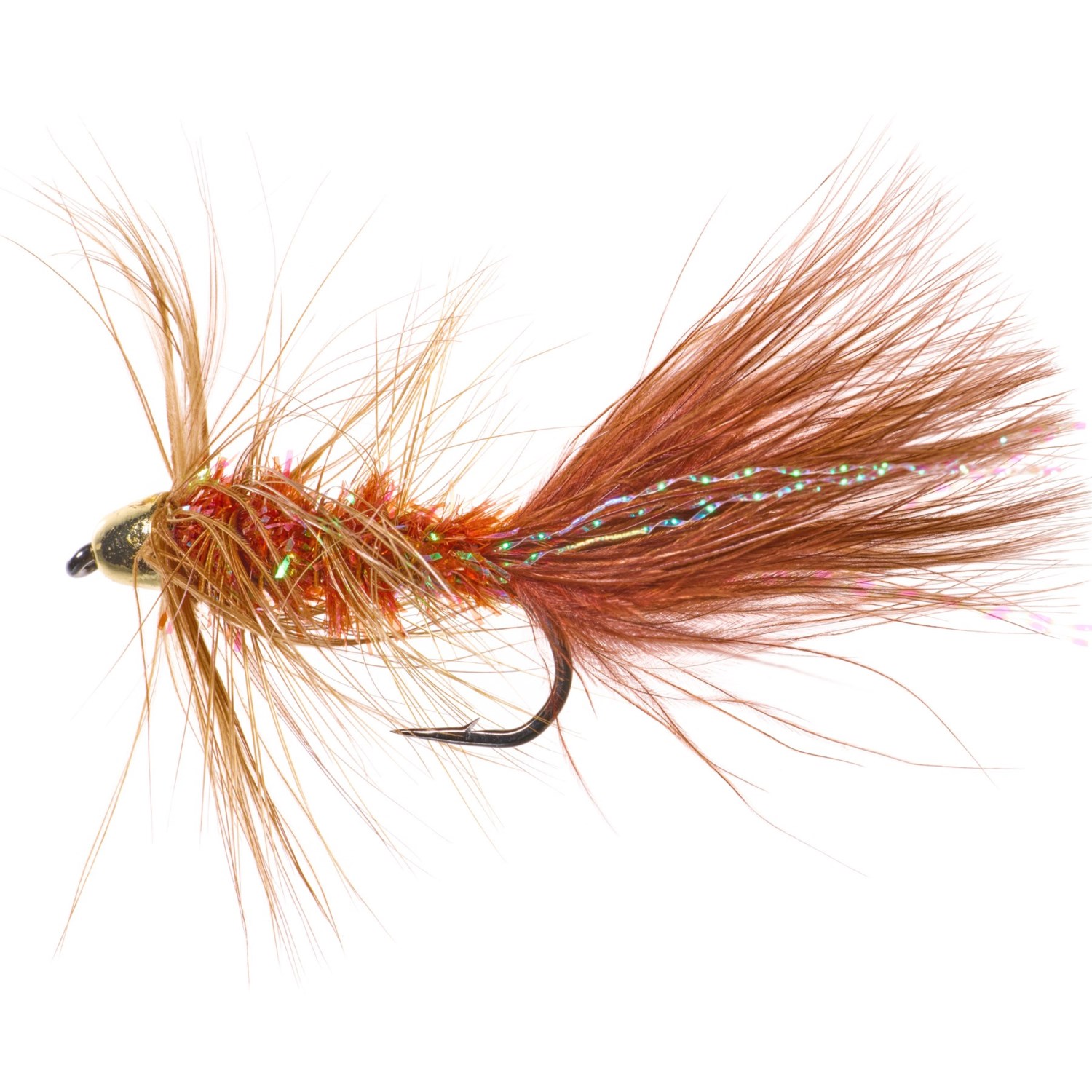(取寄) モンタナフライカンパニー コーンヘッド クリスタル バガー ストリーマー フライ - ダズン Montana Fly Company Conehead Krystal Bugger Streamer Fly - Dozen Brown