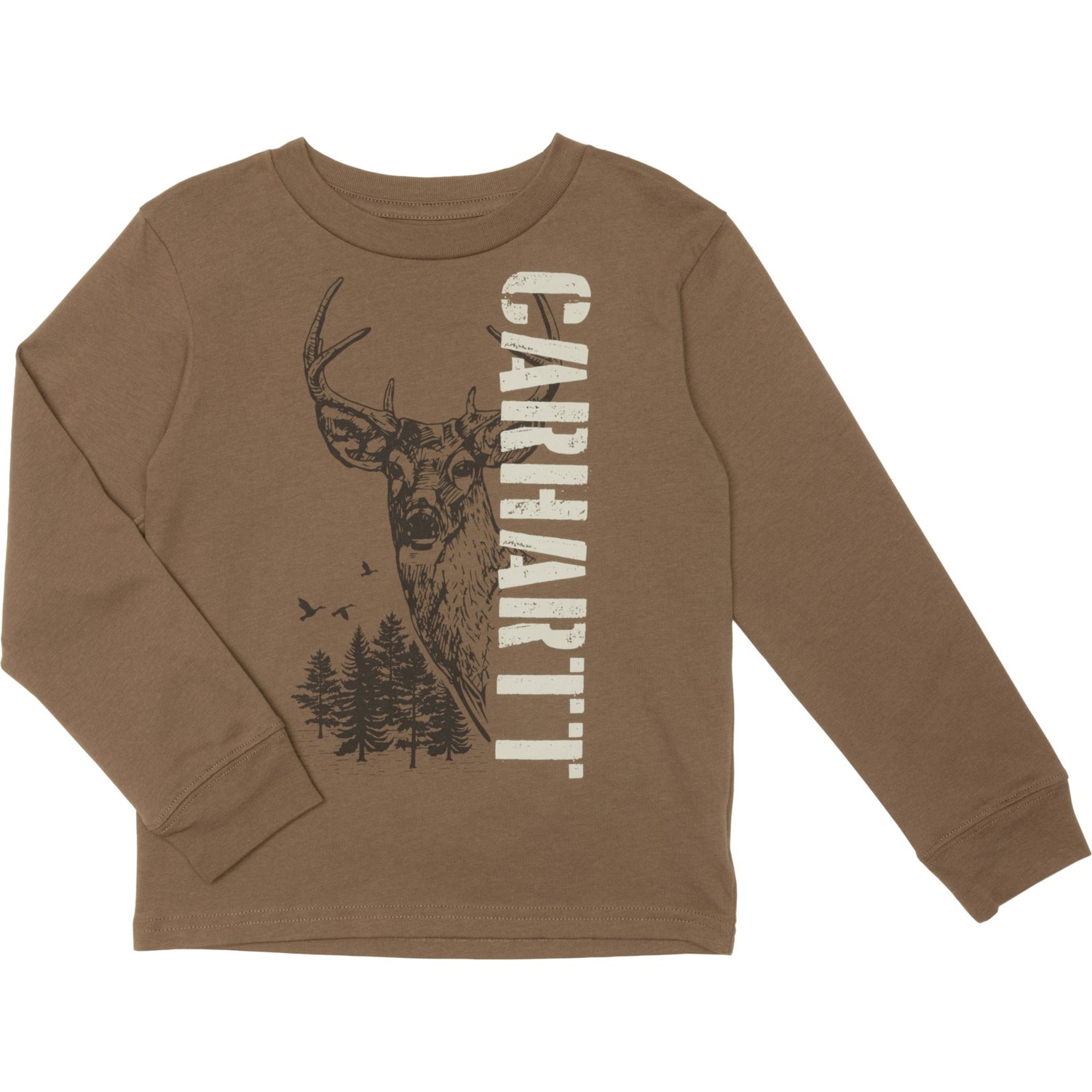 (取寄) カーハート ビッグ ボーイズ ディア T-シャツ - ロング スリーブ Carhartt Big Boys CA6762 Deer T-Shirt - Long Sleeve Med Brown