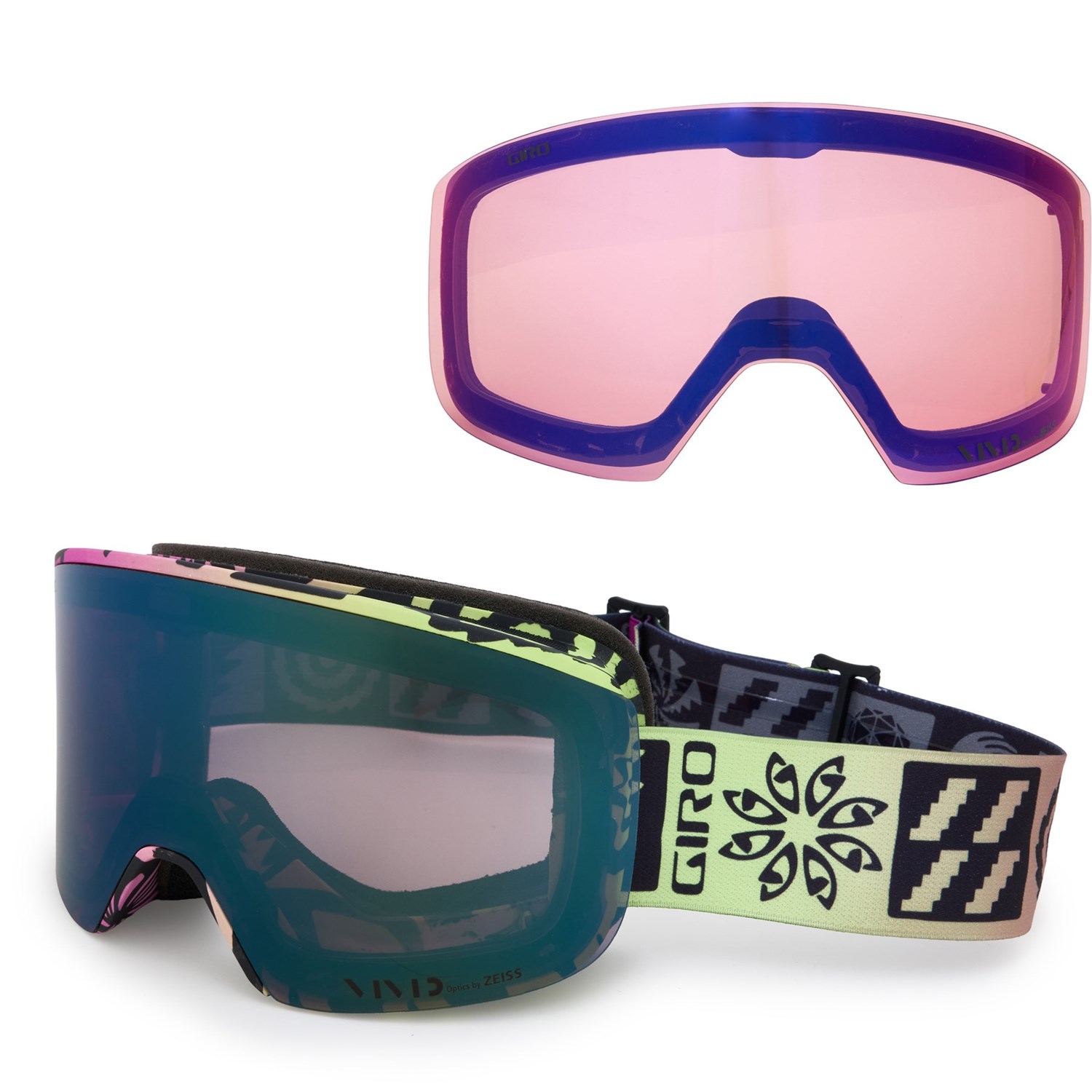 (���) ���� �������� ������ �������륺 - �������ȥ� ��� Giro Axis Ski Goggles - Extra Lens Glow Green...