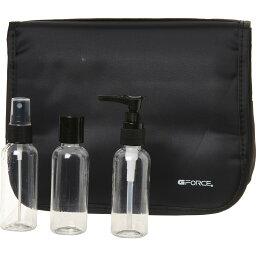 (取寄) Gフォース ハンギング トラベル バッグ ウィズ トラベル ボトル セット - 4ピース GFORCE Hanging Travel Bag with Travel Bottle Set - 4-Piece Black