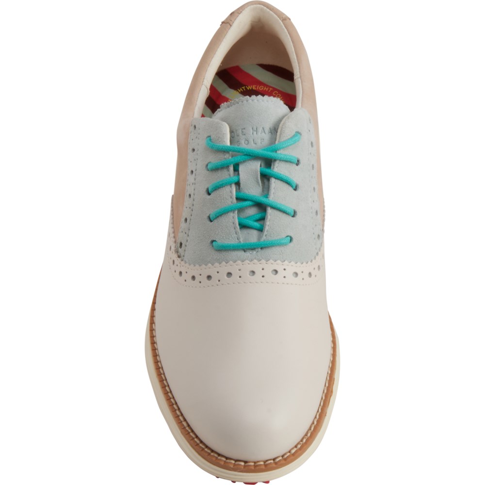 (取寄) コールハーン レディース ショートウィング オックスフォード ゴルフシューズ Cole Haan women OriginalGrand Shortwing Oxford Golf Shoes (For Women) Sesame/Blue Glass/Ivory