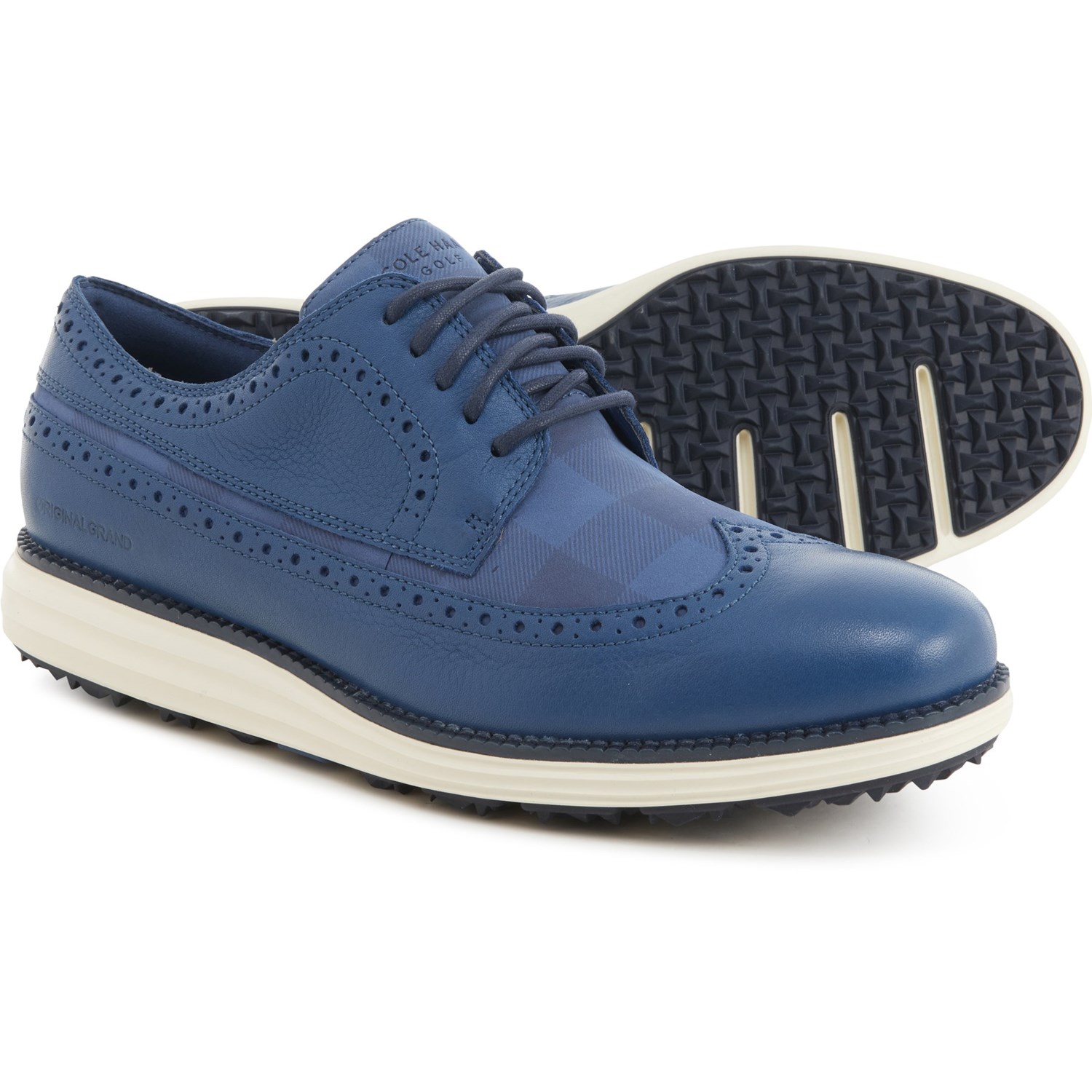 (取寄) コールハーン メンズ ウィングチップ オックスフォード ゴルフシューズ Cole Haan men OriginalGrand Wingtip Oxford Golf Shoes (For Men) Ensign Blue/Navy Blazer/Ivory