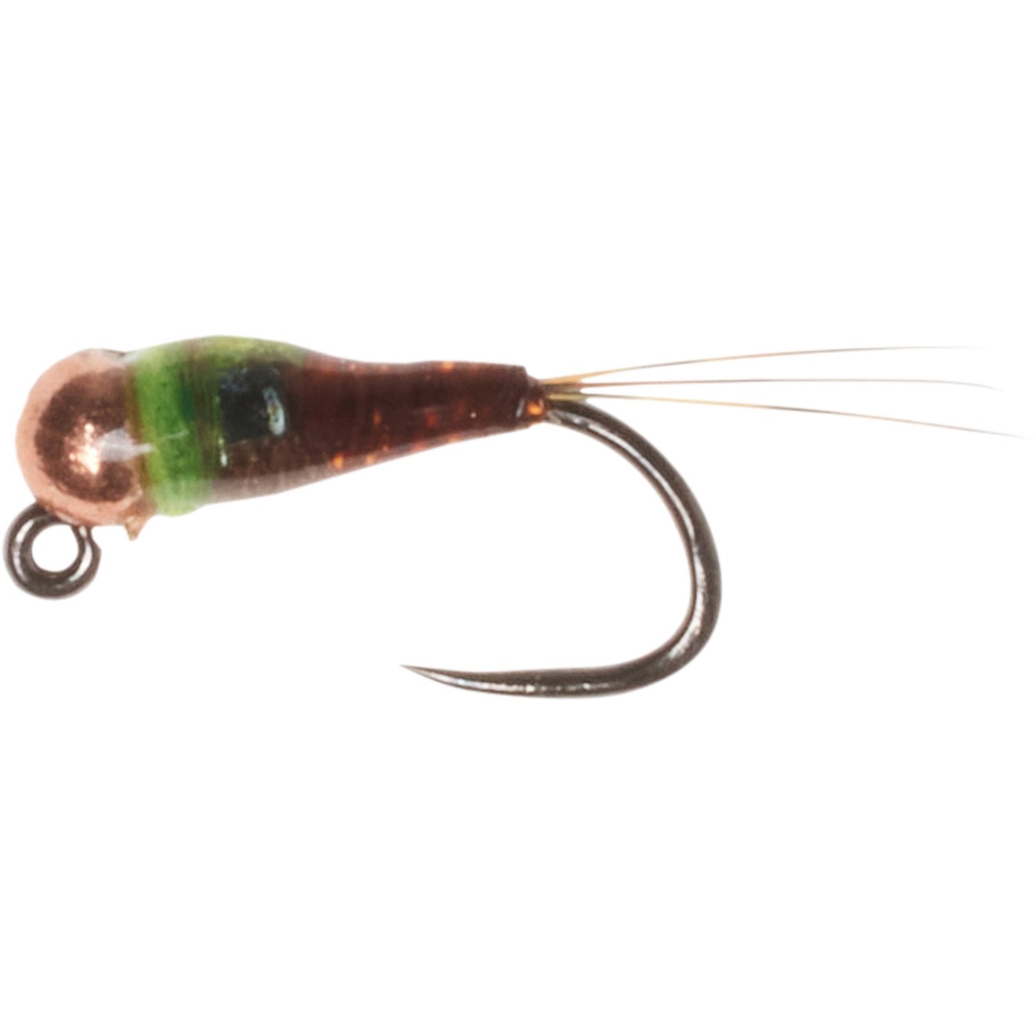 () 󥿥ʥե饤ѥˡ С֥쥹  å Хå ֥å ˥ ե饤 -  Montana Fly Company Barbless Jig Crack Back Bullet Nymph Fly - Dozen Brown