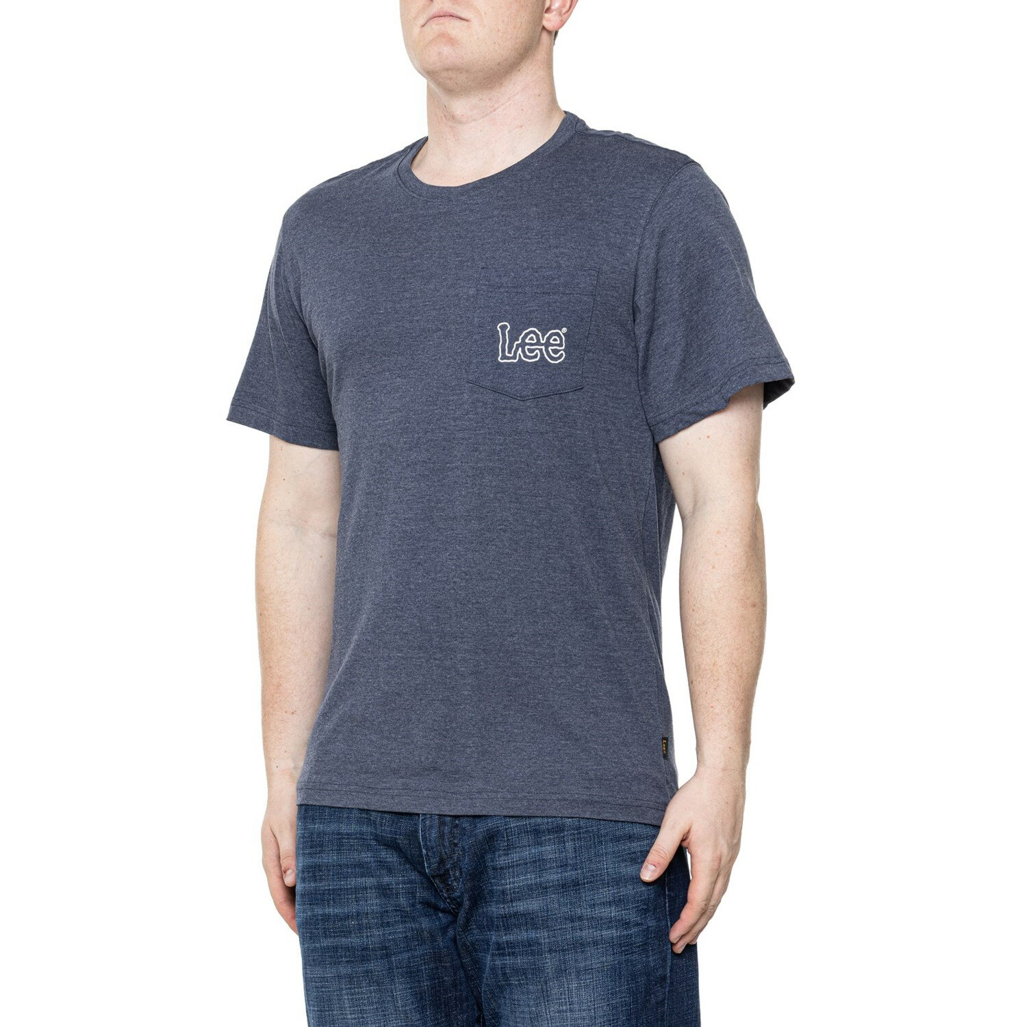 (取寄) リー アウトラインド ロゴ ポケット T-シャツ - ショート スリーブ Lee Outlined Logo Pocket T-Shirt - Short Sleeve Navy Heather