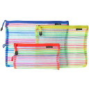 () gx bV XgCvh |[` Zbg - 3-pbN Travelon Mesh Striped Pouch Set - 3-Pack Colorful Stripes