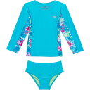 (取寄) スピード トドラー ガールズ ラッシュ ガード アンド ビキニ ボトム セット - Upf 50以上, ロング スリーブ Speedo Toddler Girls Rash Guard and Bikini Bottoms Set - UPF 50+, Long Sleeve Blue