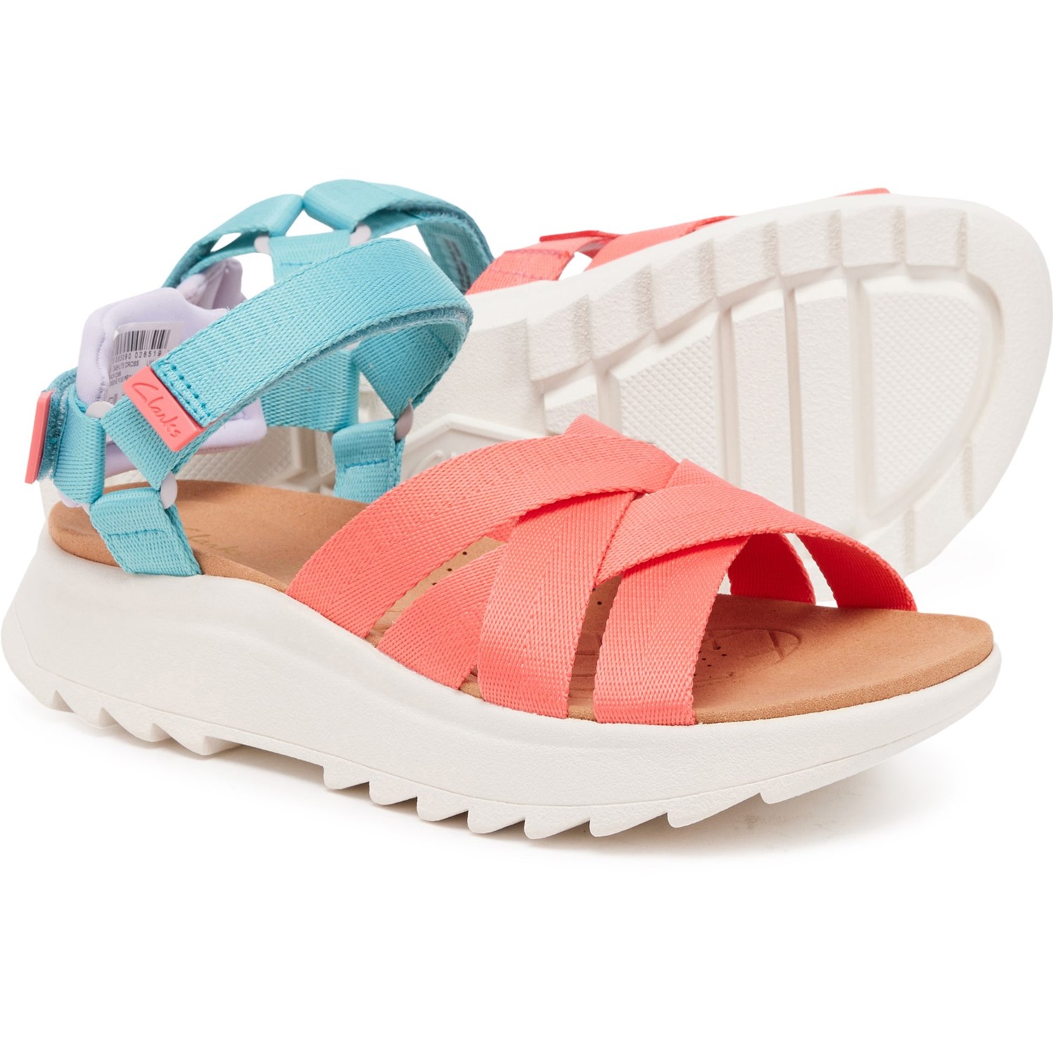 クラークス (取寄) クラークス レディース ダッシュライト クロス サンダル Clarks women Dashlite Cross Sandals Peach Combi