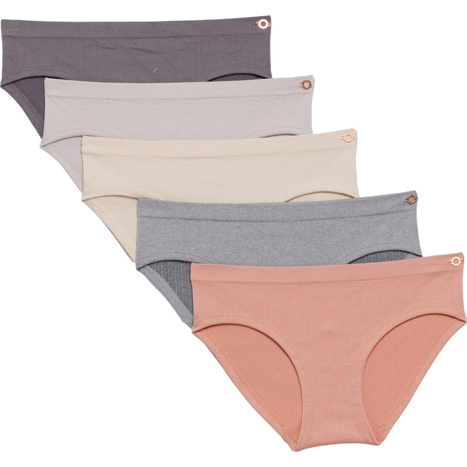 (取寄) ダンスキン シームレス リブド ジャカード パンティ - 5-パック, ヒップスター Danskin Seamless Ribbed Jacquard Panties - 5-Pack, Hipster Coppery Blush /River Rock/Water Lily/Light Heather