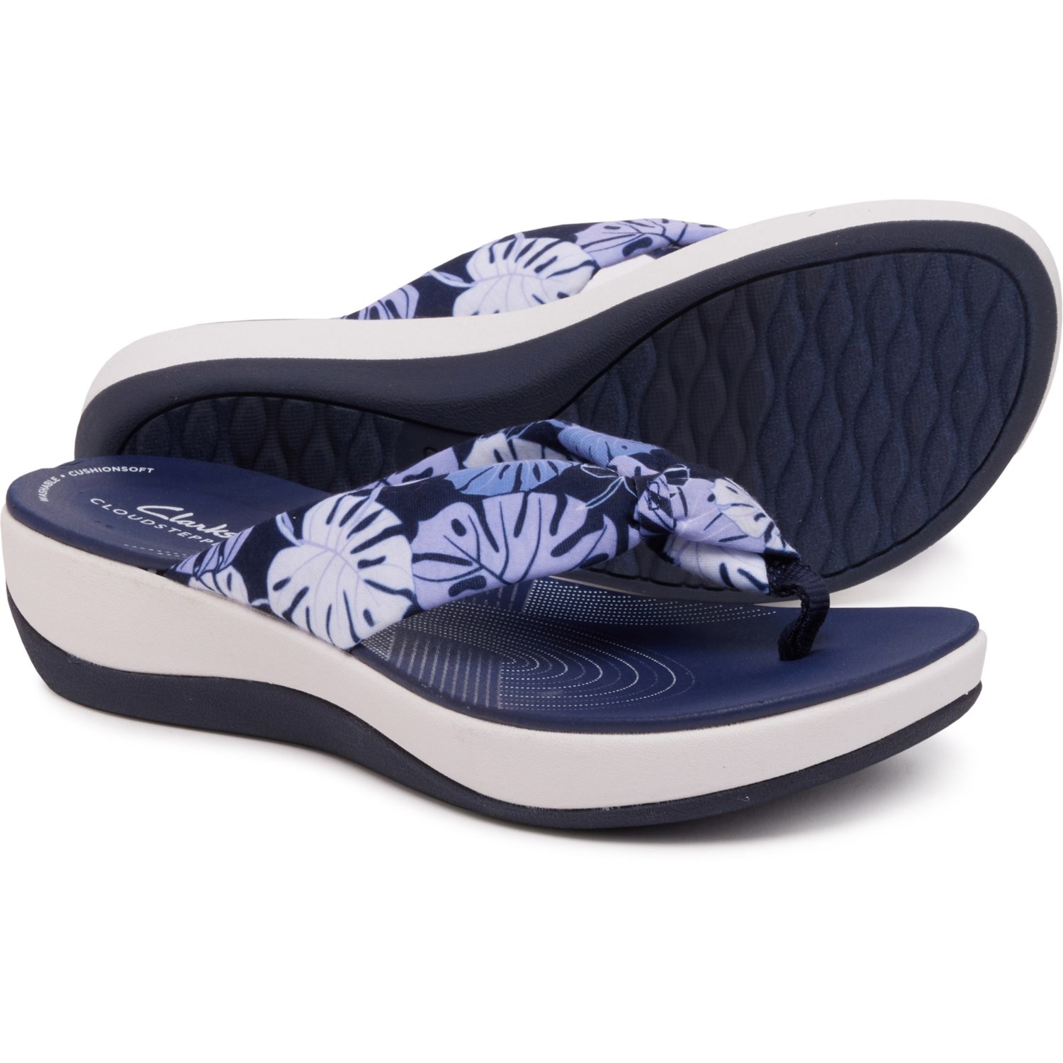 クラークス (取寄) クラークス レディース シューズ 靴 アーラ グリソン サンダル Clarks women Arla Glison Flip-Flops Blue Floral Syn