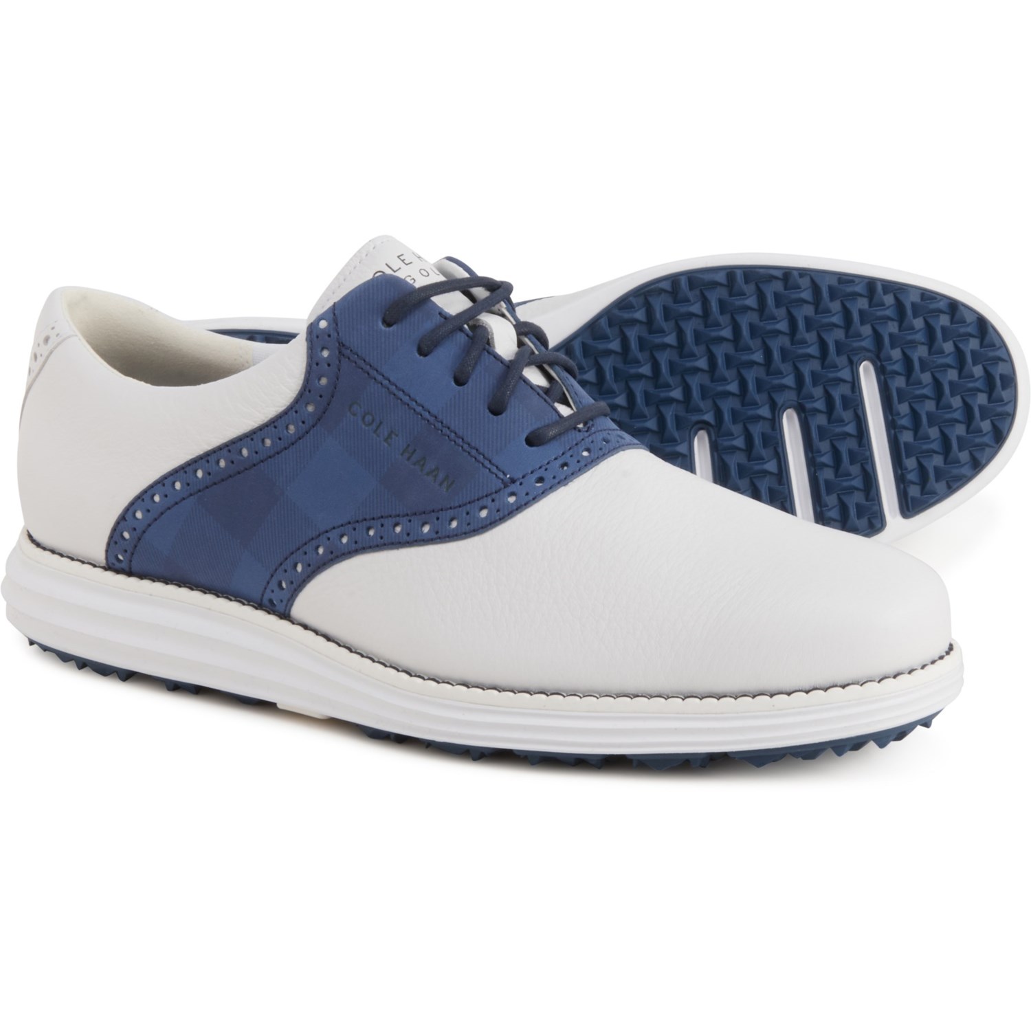 (取寄) コールハーン メンズ サドル ゴルフシューズ Cole Haan men OriginalGrand Saddle Golf Shoes (For Men) Optic White/Ensign Blue/Navy