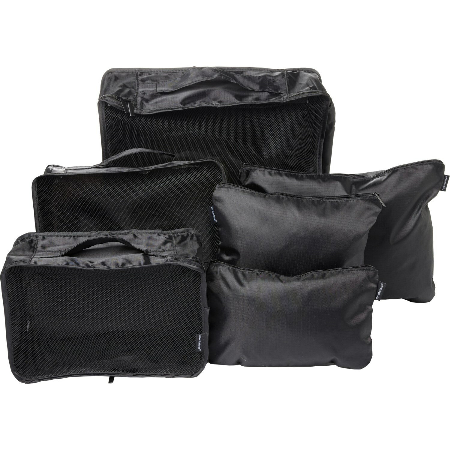 () ֥åȡ ȥ٥ ѥå 塼 å - 6-ԡ Brookstone Travel Packing Cube Set - 6-Piece Black