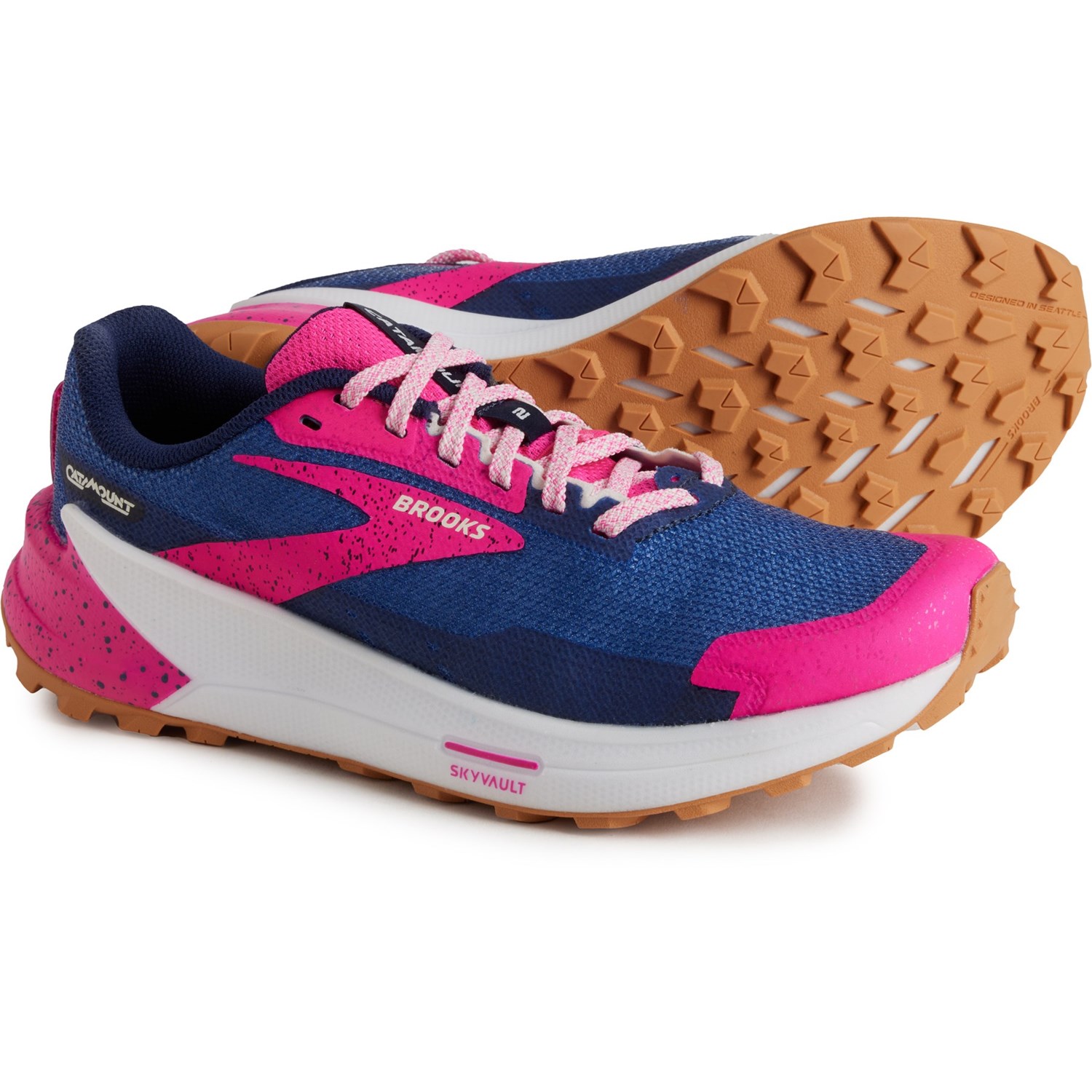 (取寄) ブルックス レディース カタマウント 2 トレイル ランニング シューズ Brooks women Catamount 2 Trail Running Shoes (For Women) Peacoat/Pink/Biscuit