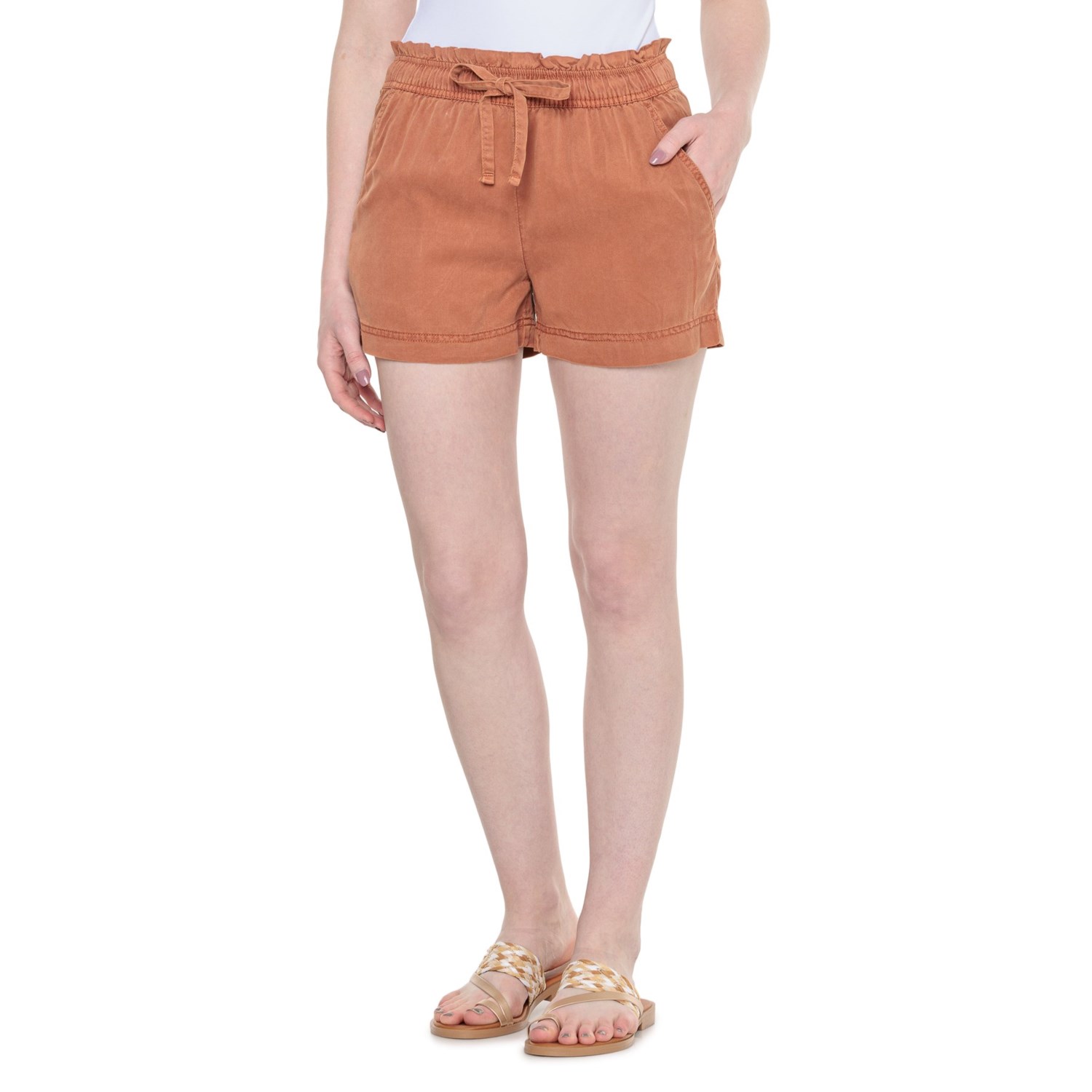 ラシット バッグ (取寄) C＆Cカリフォルニア ペーパーバッグ ウェスト プル-オン ショーツ C&C California Paperbag Waist Pull-On Shorts Russet