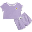 () xApE gh[ K[Y e[ NX Vc Ah V[c Zbg - V[g X[u Bearpaw Toddler Girls Terry Cloth Shirt and Shorts Set - Short Sleeve Purple