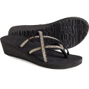 (取寄) テバ レディース マッシュ ウェッジ オーラ 2 サンダル Teva women Mush Mandalyn Wedge Ola 2 Sandals (For Women) Agave Black Metallic