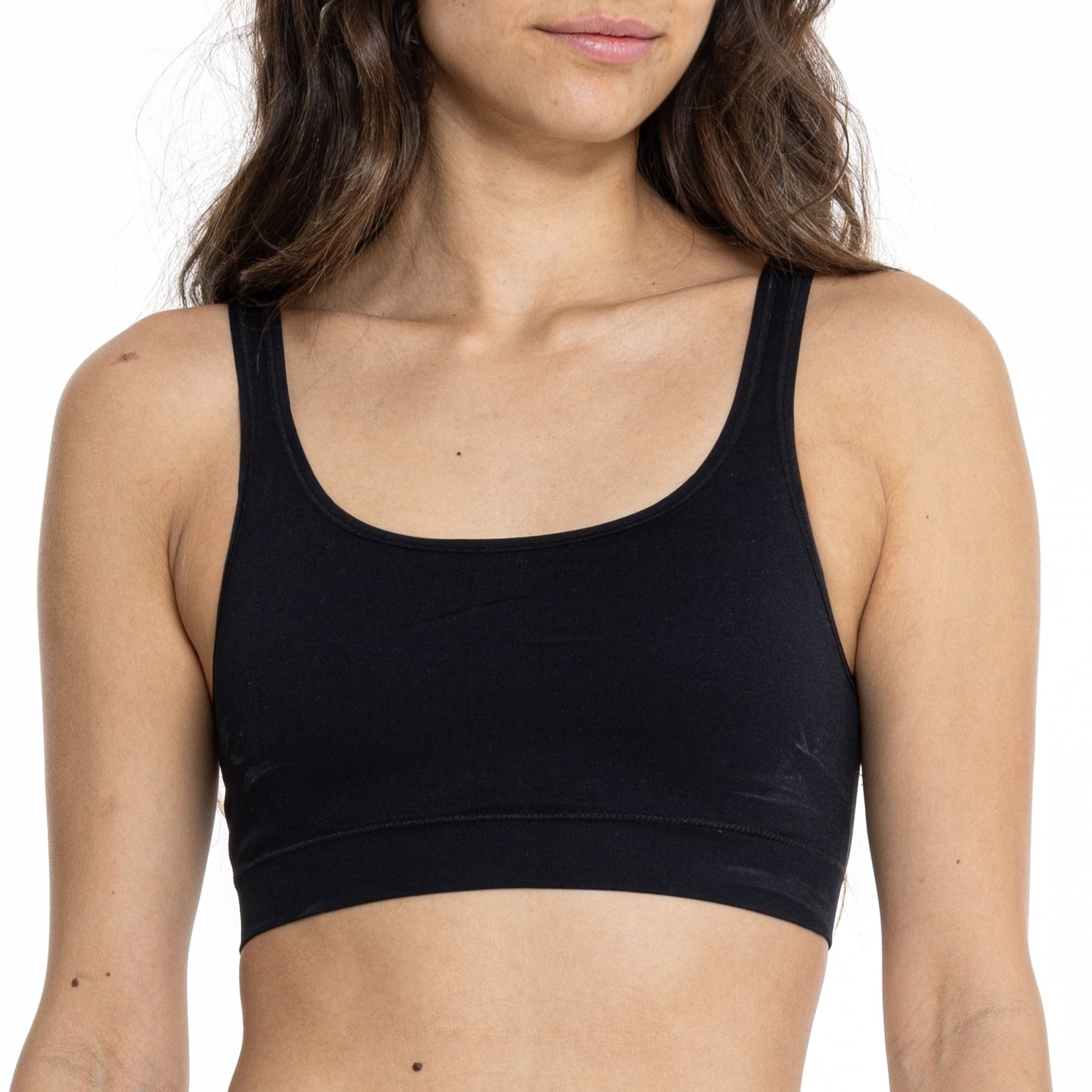 () ~[ XN[v lbN X|[c u - E CpNg Yummie Scoop Neck Sports Bra - Low Impact Black