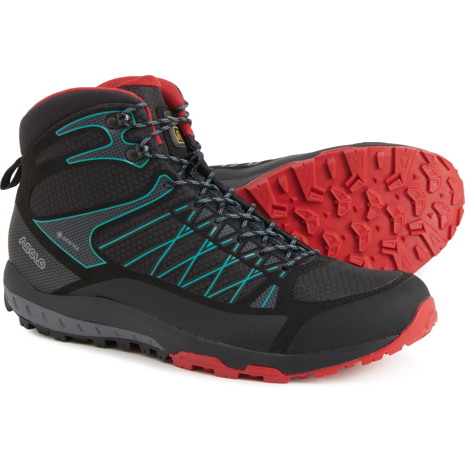 (取寄) アゾロ メンズ グリッド GV ゴア-テックス ウム ミッド ハイキング シューズ Asolo men Grid GV Gore-Tex MM Mid Hiking Shoes (For Men) Black/Red