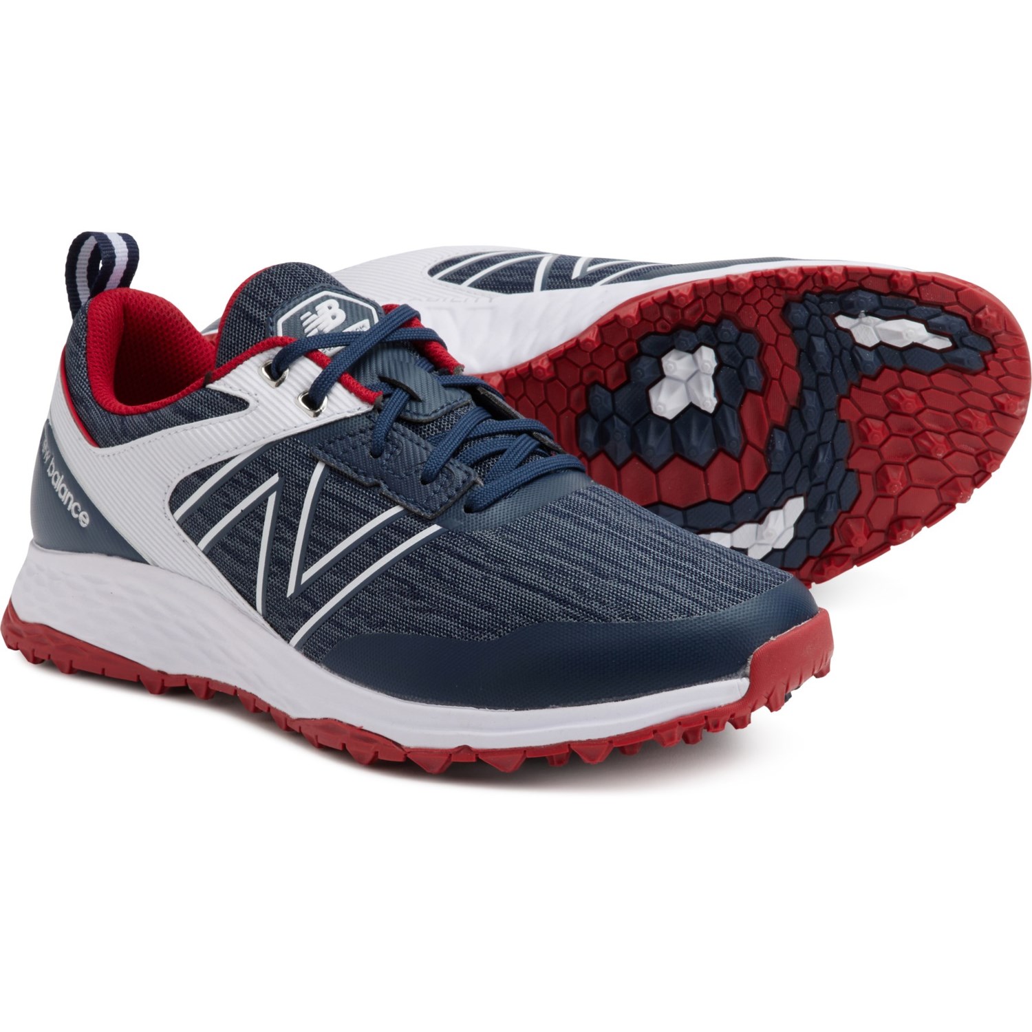 () ˥塼Х  եå ե ƥ  塼 New Balance men Fresh Foam Contend Golf Shoes (For Men) Navy/White/Red