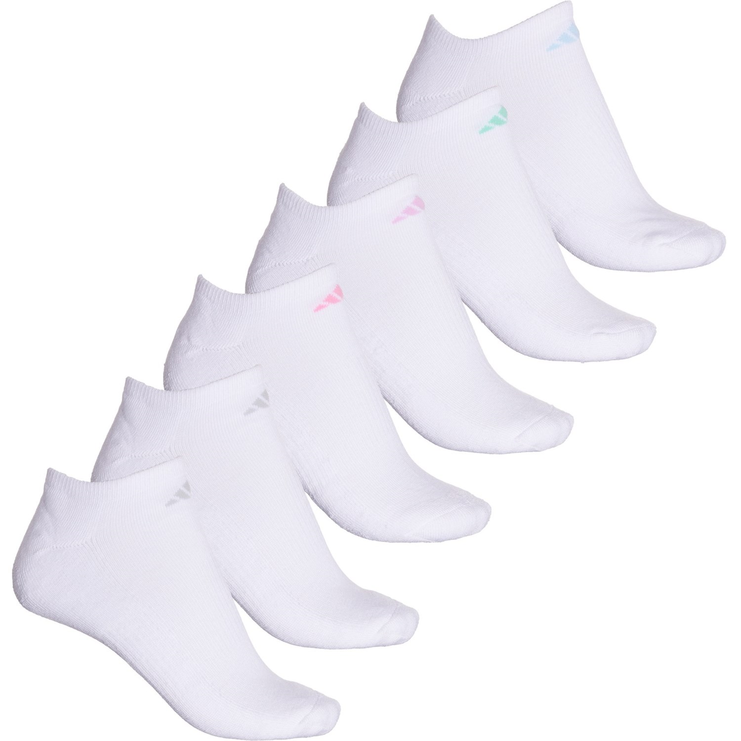 () AfB_X fB[X NbV m[V[ \bNX adidas women Cushioned No-Show Socks (For Women) White/Clear Sky Blue/Bliss Lilac Purple