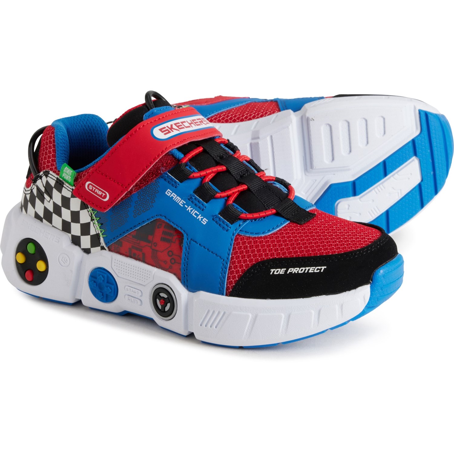 (取寄) スケッチャーズ ボーイズ ゲーム キックス スニーカー Skechers Boys Game Kicks Gametronix Sneakers Blue