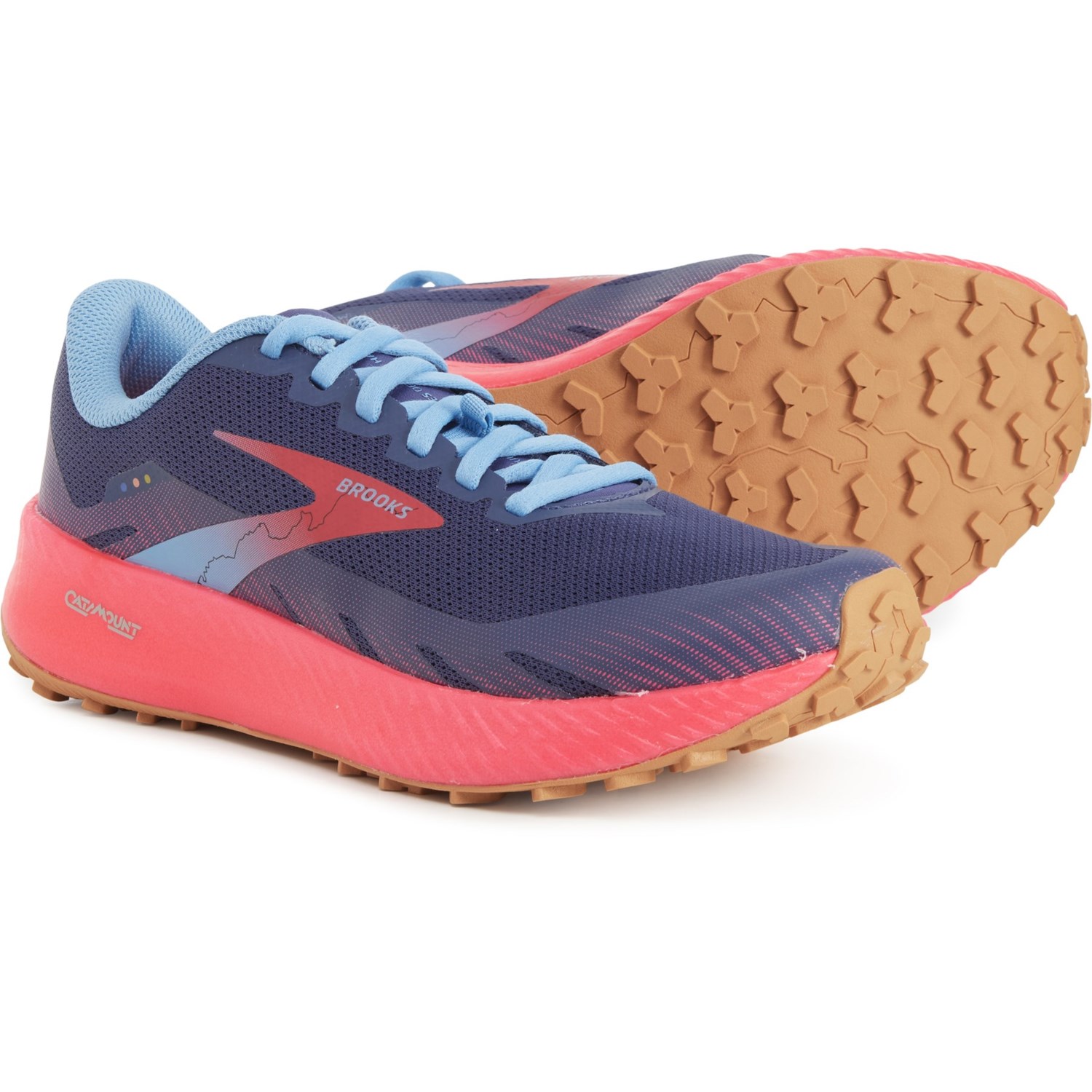 (取寄) ブルックス レディース カタマウント トレイル ランニング シューズ Brooks women Catamount Trail Running Shoes (For Women) Deep Cobalt/Diva Pink/Oyster Mushroom