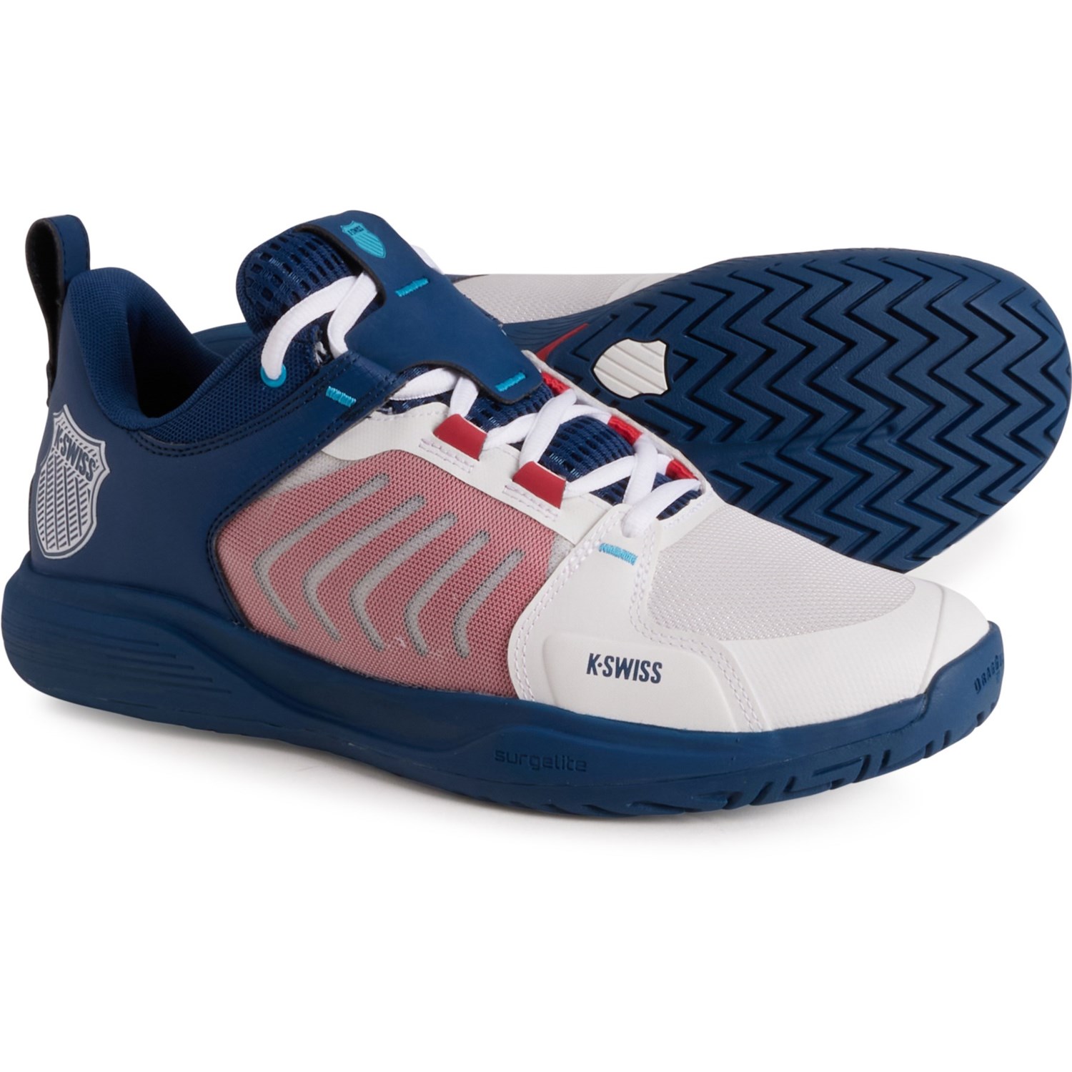 (取寄) ケースイス メンズ ウルトラショット チーム テニス シューズ K-Swiss men Ultrashot Team Tennis Shoes (For Men) White/Blue/Red