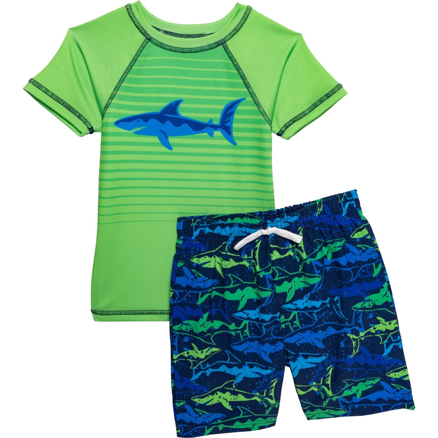 () ȥɥ顼 ܡ å    ȥ󥯥 - Upf 50ʾ, 硼 ꡼ Banana Boat Toddler Boys Rash Guard and Swim Trunks - UPF 50+, Short Sleeve Green