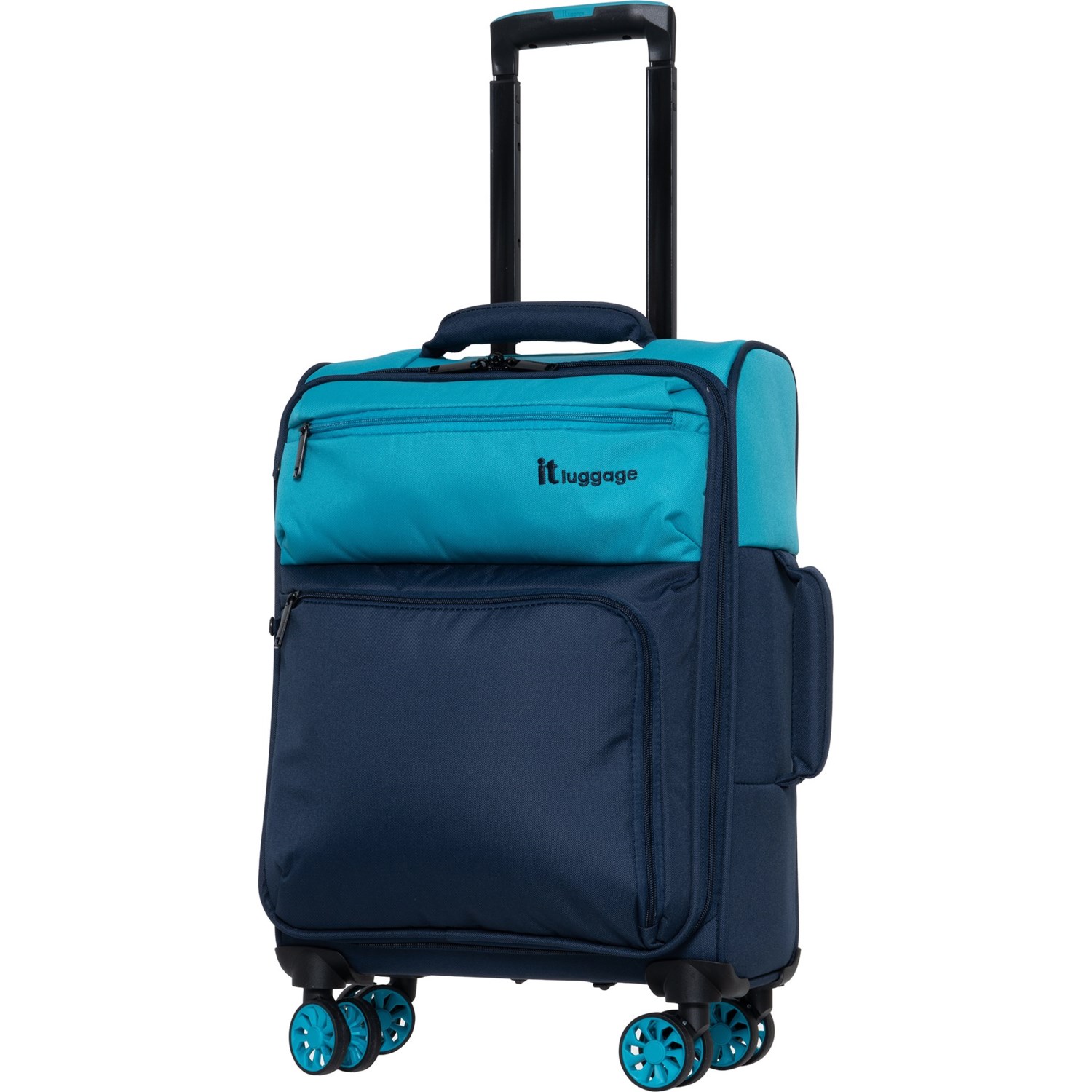 (取寄) ITラゲッジ 21インチ デュオ-トーン キャリーオン スピナー スーツケース - ソフトサイド, ブルース IT Luggage 21” Duo-Tone Carry-On Spinner Suitcase - Softside, Breeze-Dress Blues Breeze/ Dress Blues