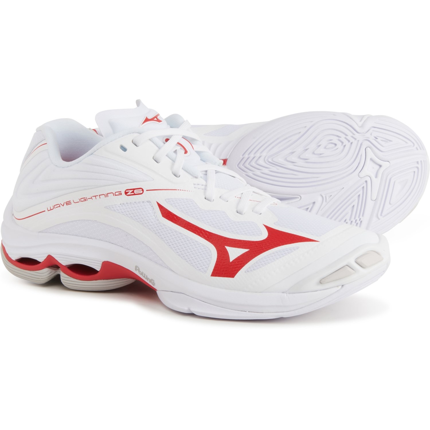 () ~Ym fB[X EF[u CgjO Z6 o[{[ V[Y Mizuno women Wave Lightning Z6 Volleyball Shoes (For Women) White/Red
