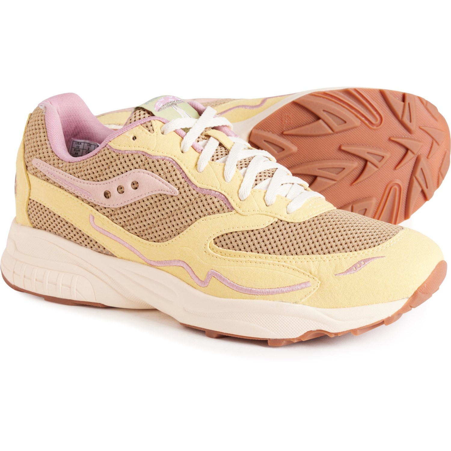 () TbJj[ Y 3D Obh nP[ Xj[J[ Saucony men 3D Grid Hurricane Sneakers (For Men) Tan/Yellow