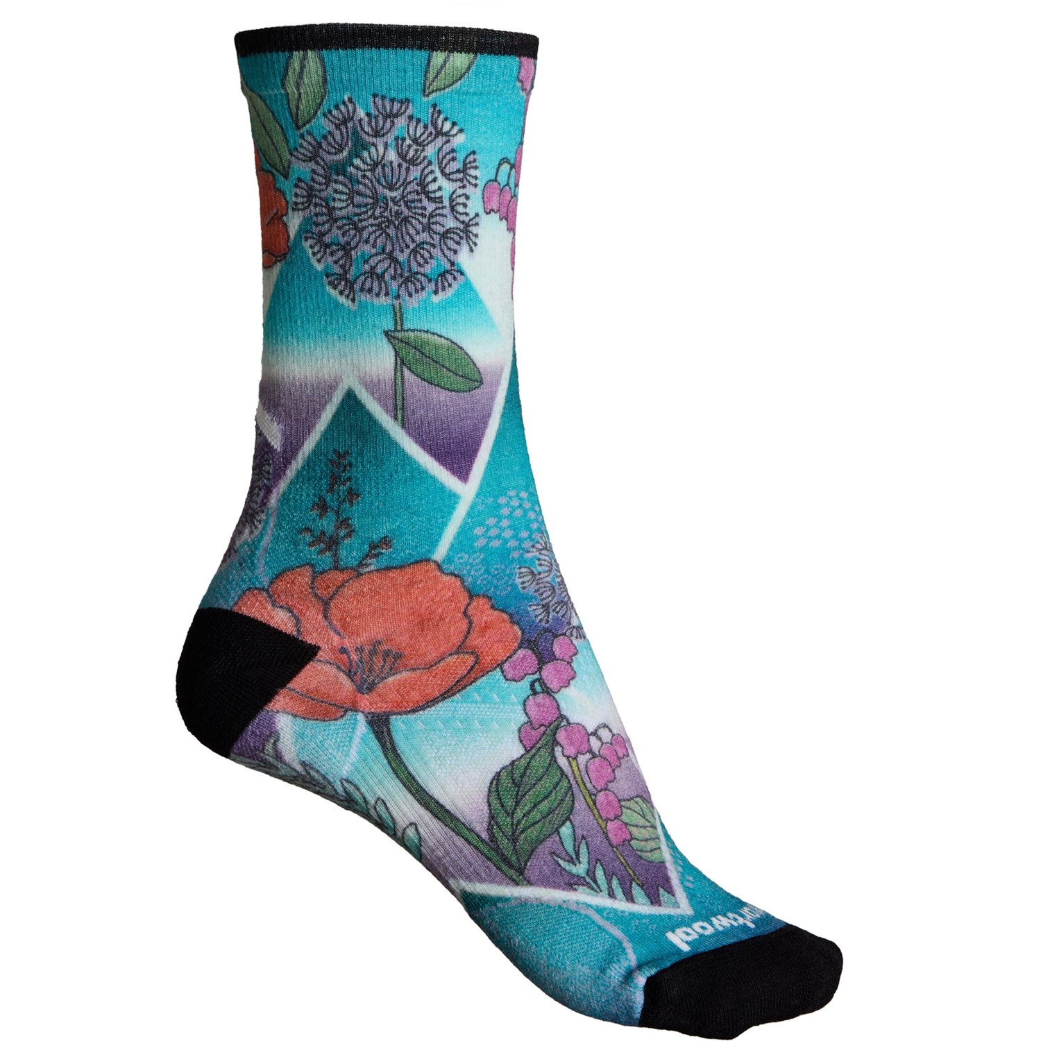 Socks - (取寄) スマートウール レディース スマートウール PhD プロ エンデュランス プリント ランニング ソックス - メリノ ウール, クルー SmartWool women PhD Pro Endurance Print Running Socks - Merino Wool, Crew (For Women) Capri