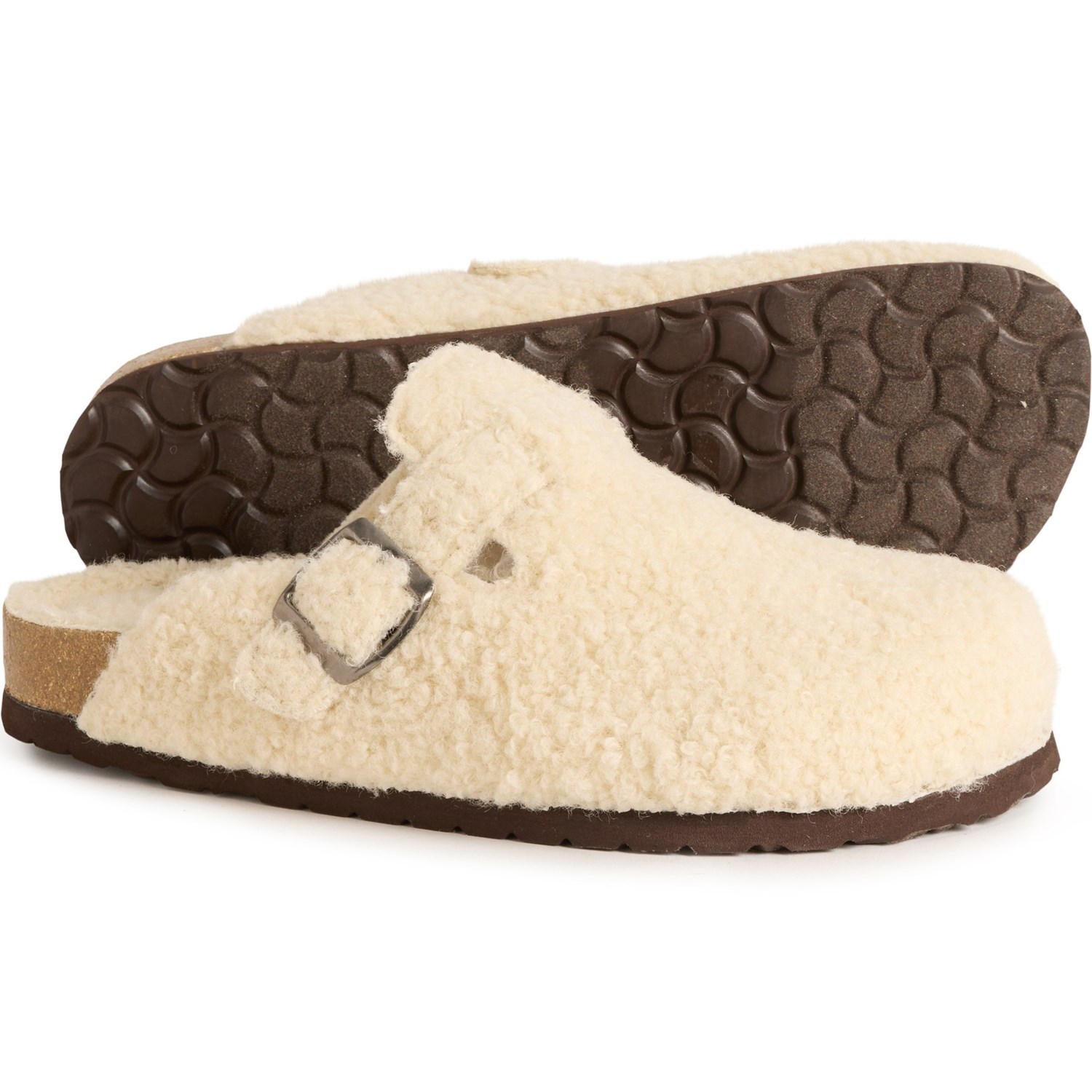 (取寄) クッションネア レディース ハナ フォー ファー ライン クロッグス - オープン バック Cushionaire women Hana Faux Fur Lined Clogs - Open Back (For Women) Natural